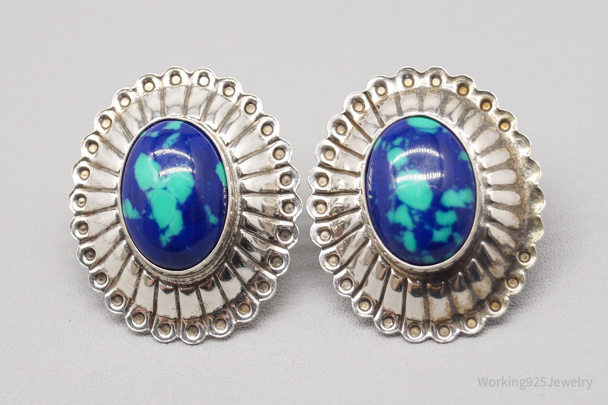 Vintage Native deals American Azurite Sterling Silver Earrings