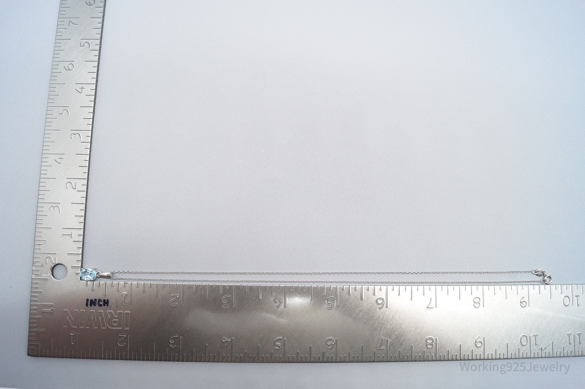 Vintage Blue Topaz Sterling Silver Necklace 18"