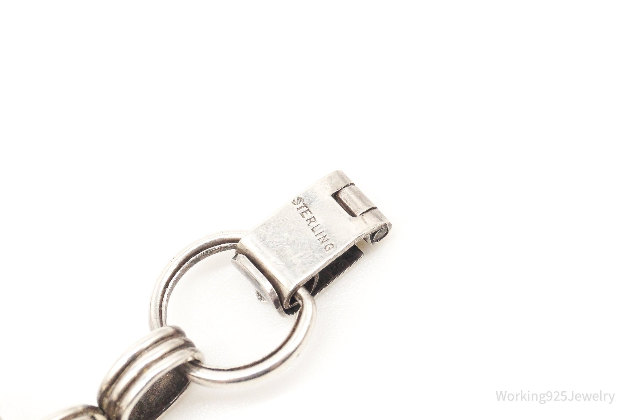 Rare Antique Lucite Sterling Silver Bracelet