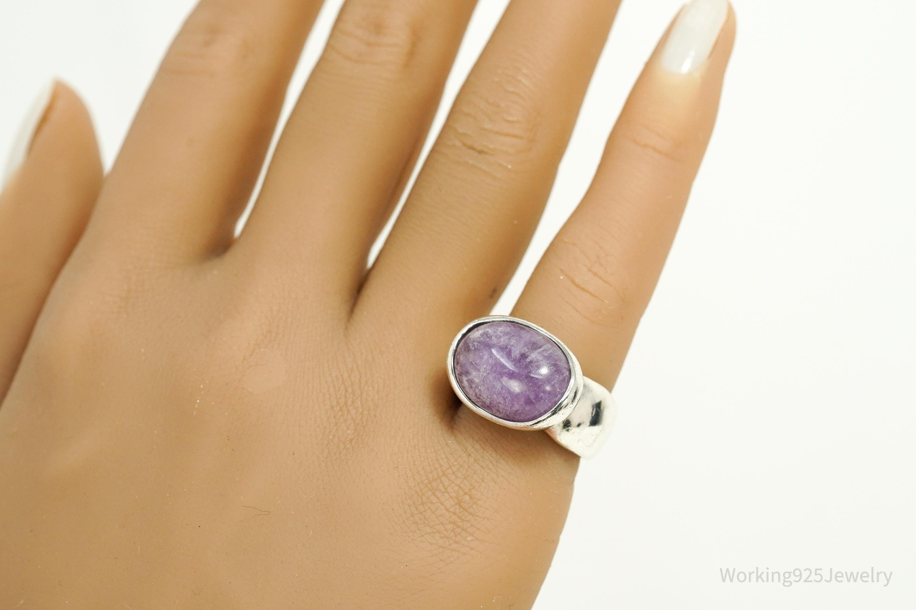 Vintage Joseph Esposito Espo Amethyst Sterling Silver Ring Size 6