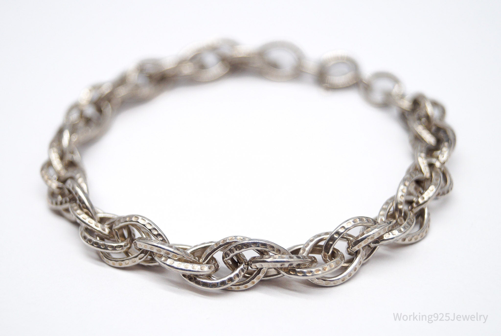 Vintage Prolite Chain Link Sterling Silver Bracelet - 8"