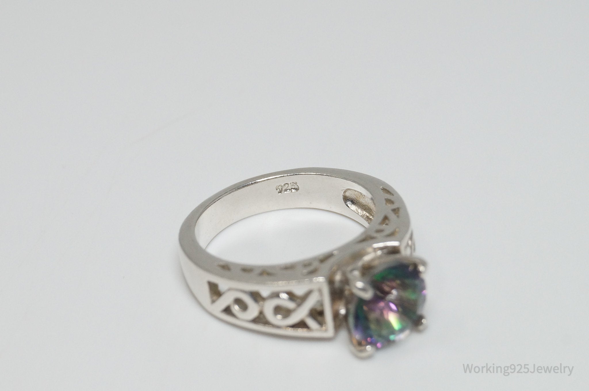 Vintage Mystic Topaz Sterling Silver Ring - Size 5.75