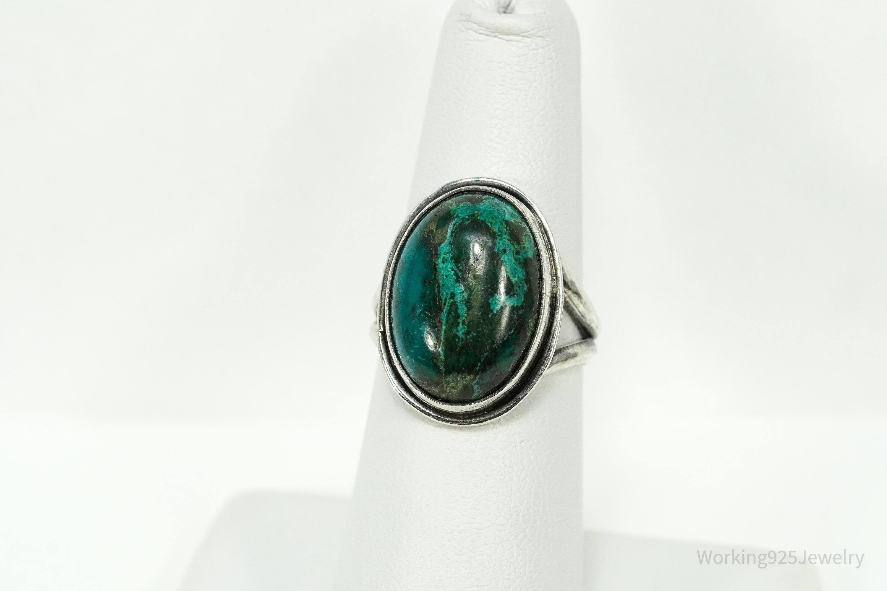 Vintage Chrysocolla Silver Ring - Size 7