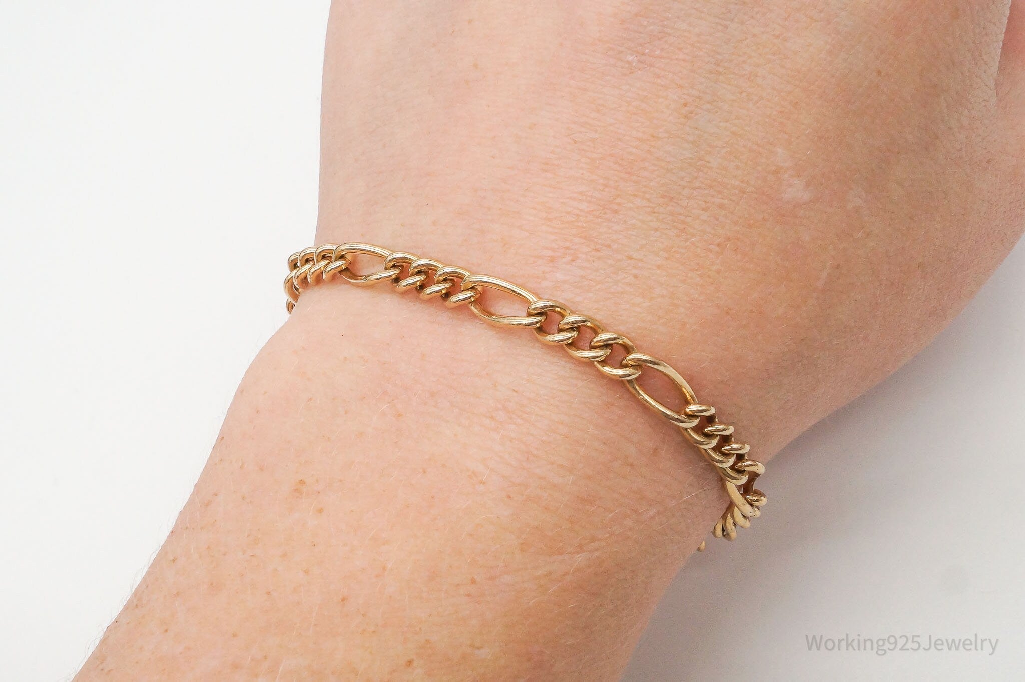 Vintage Retro 1950s 1/20 12K Gold Filled Figaro Chain Bracelet