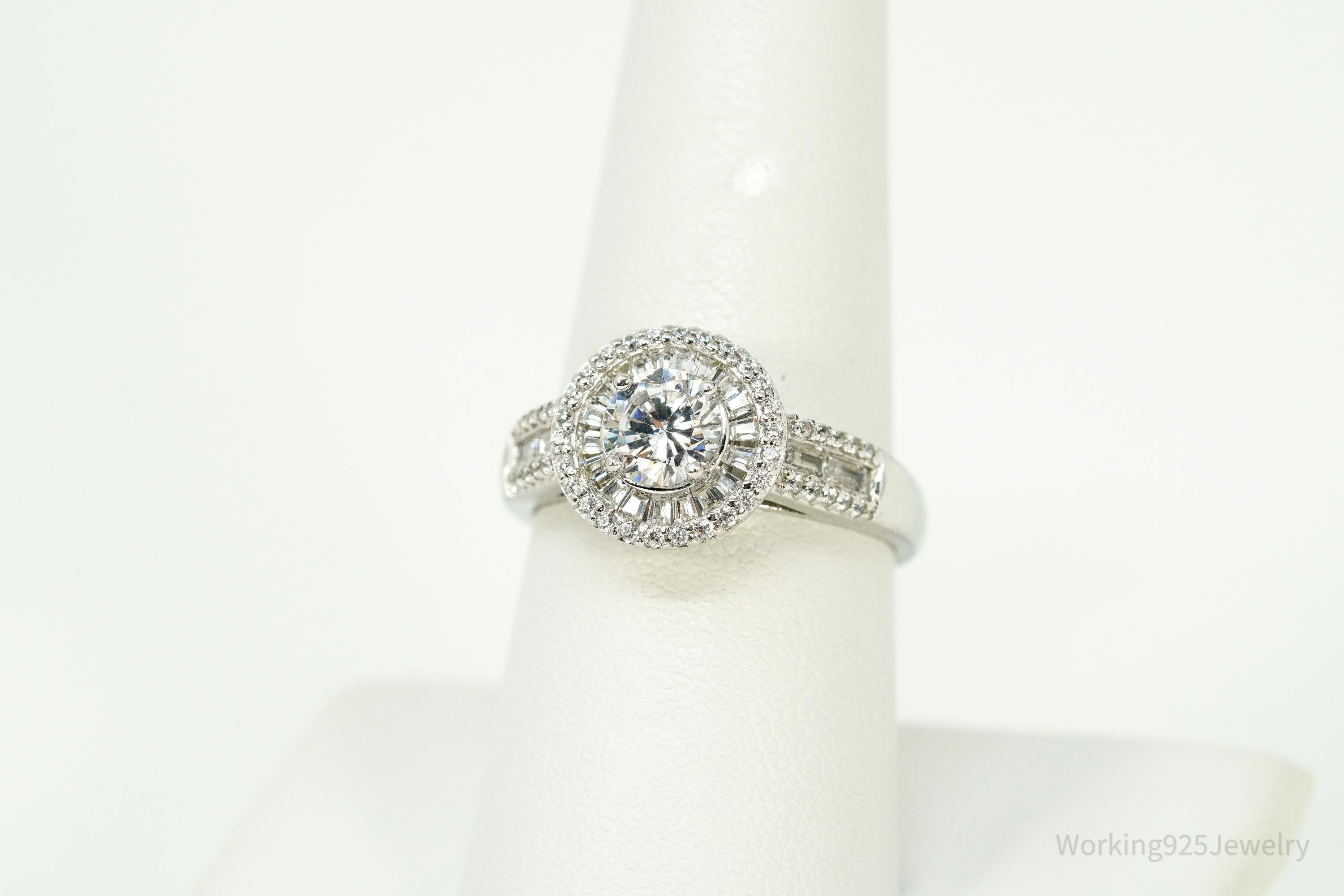 Vintage JCL Cubic Zirconia Sterling Silver Ring Size 8