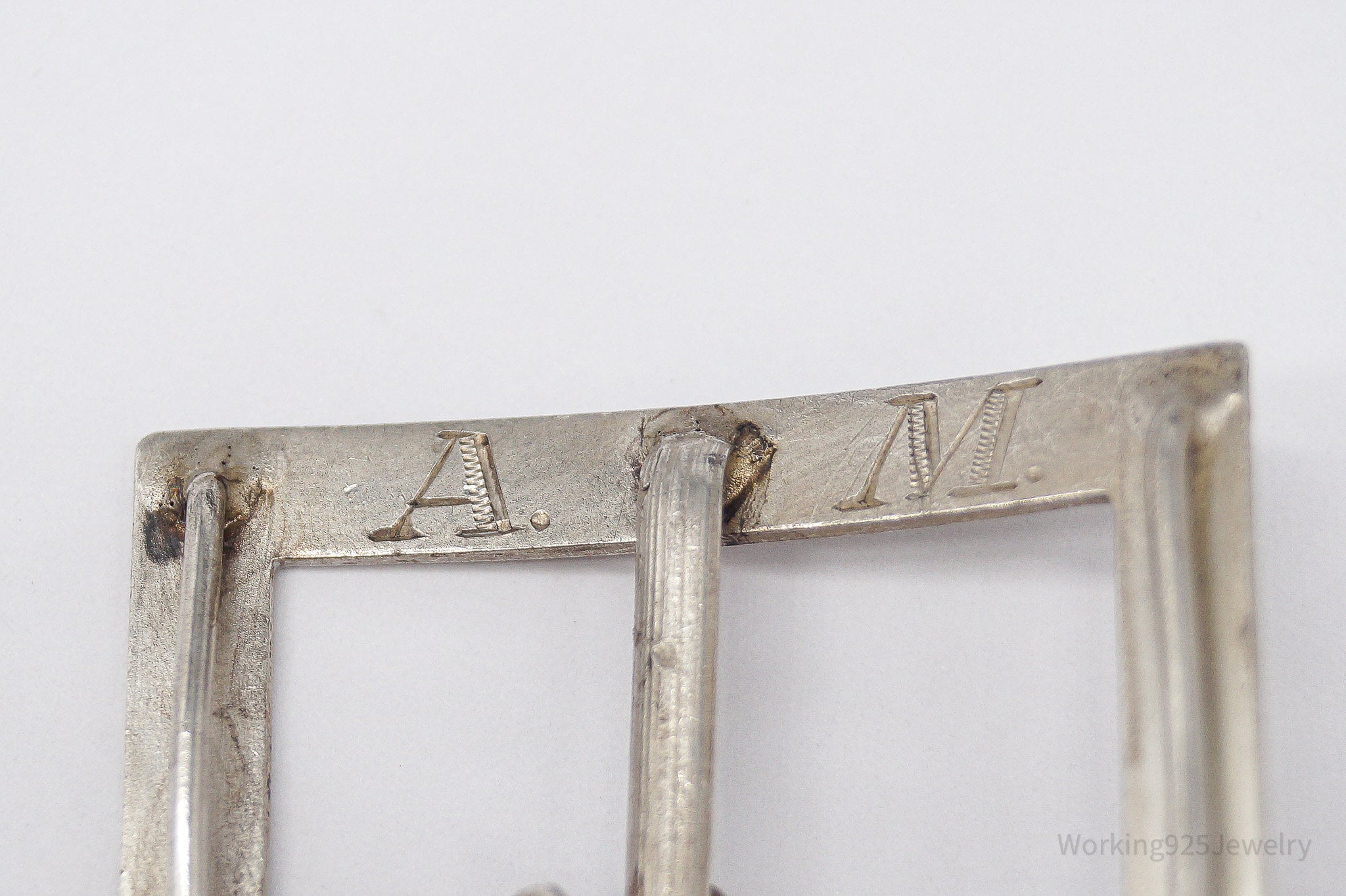 Antique 1907 Sterling Silver Belt Buckle