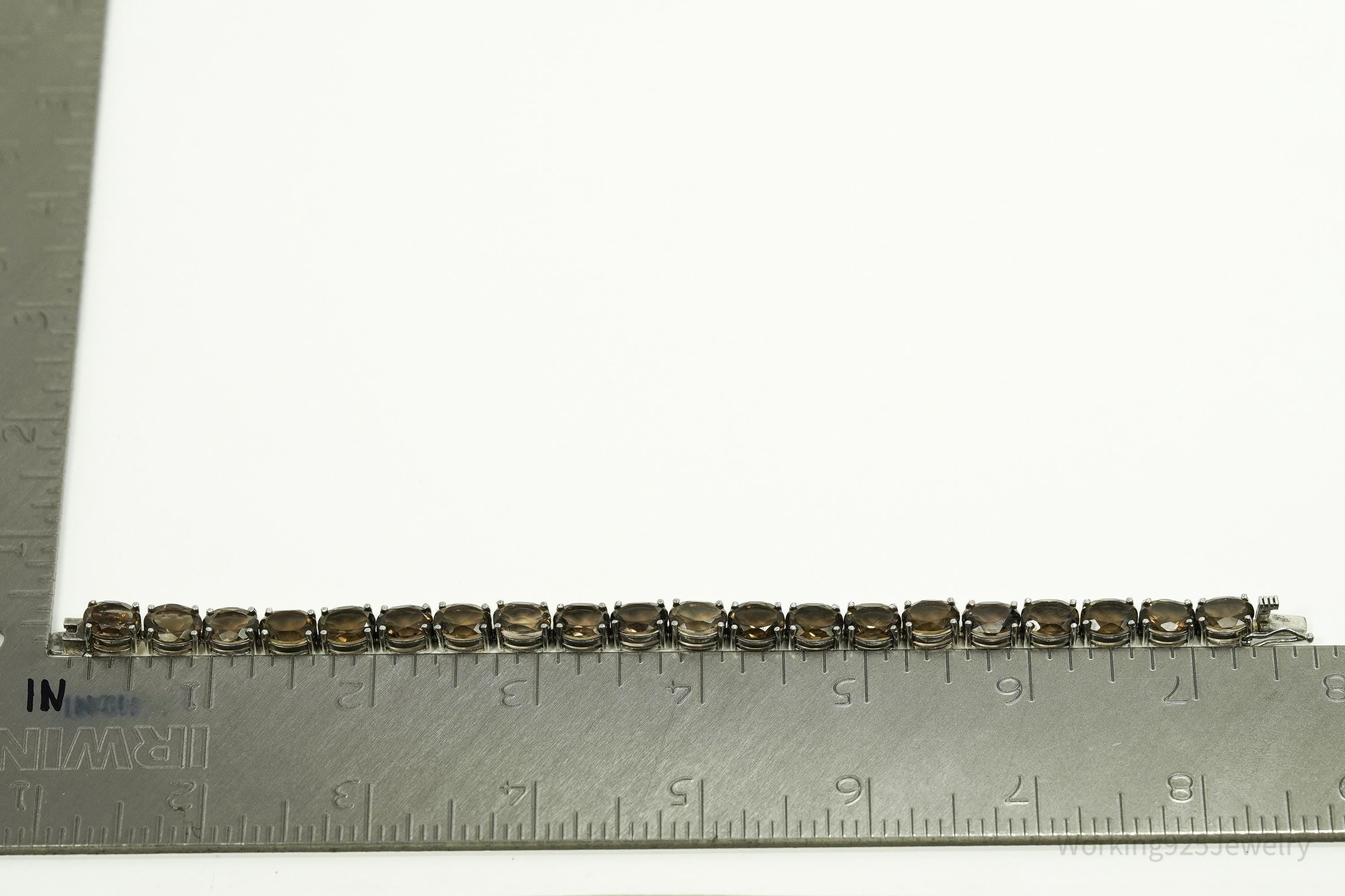 Vintage Smoky Topaz Sterling Silver Bracelet - 7.5"