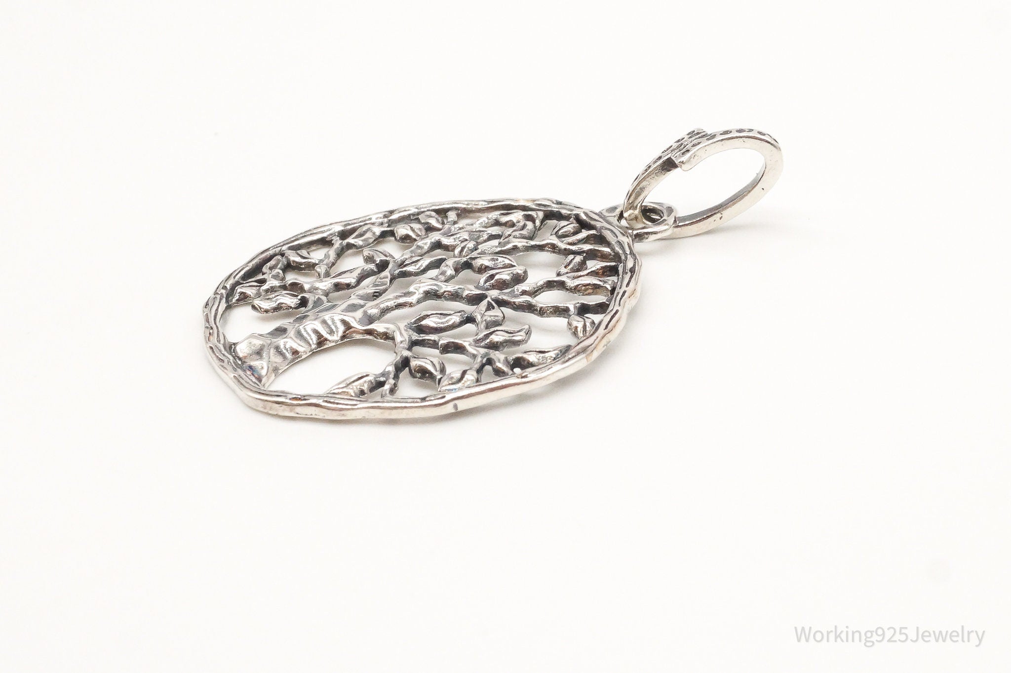 Vintage Tree Openwork Sterling Silver Pendant