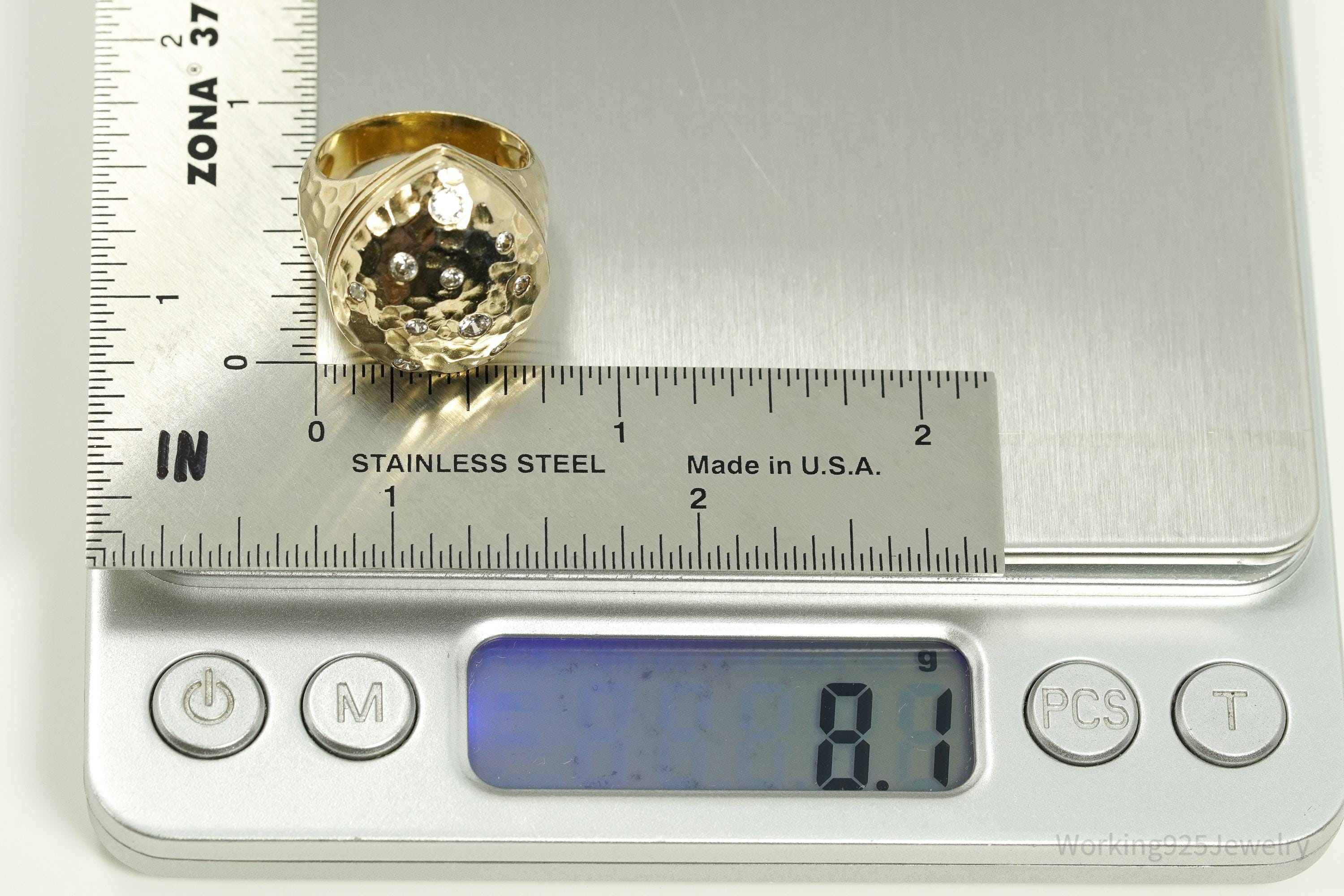 VTG Ross Simons Cubic Zirconia Gold Over Sterling Silver Ring Size 7.25