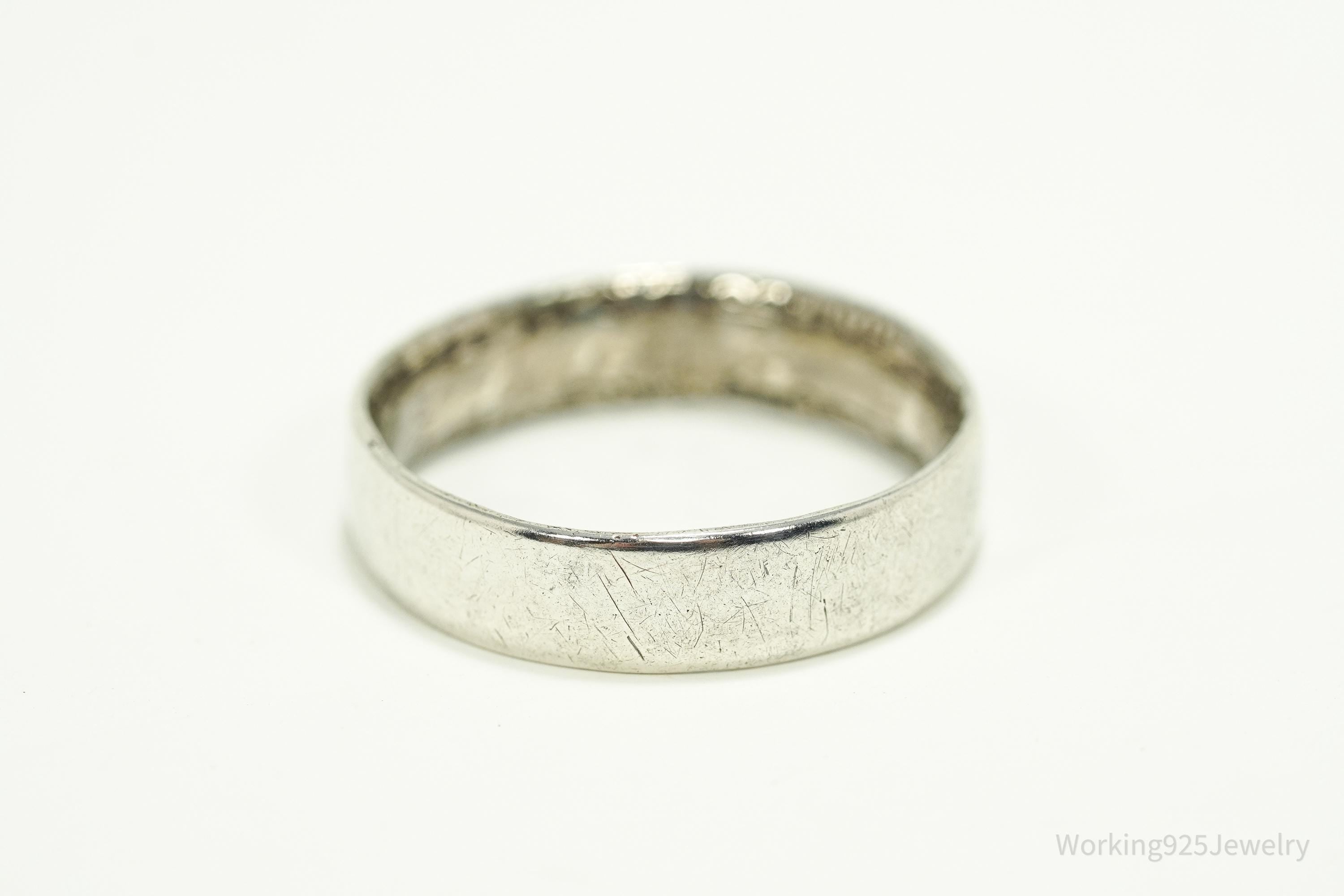 Vintage 1940 Half Dollar Silver Band Ring - Size 12