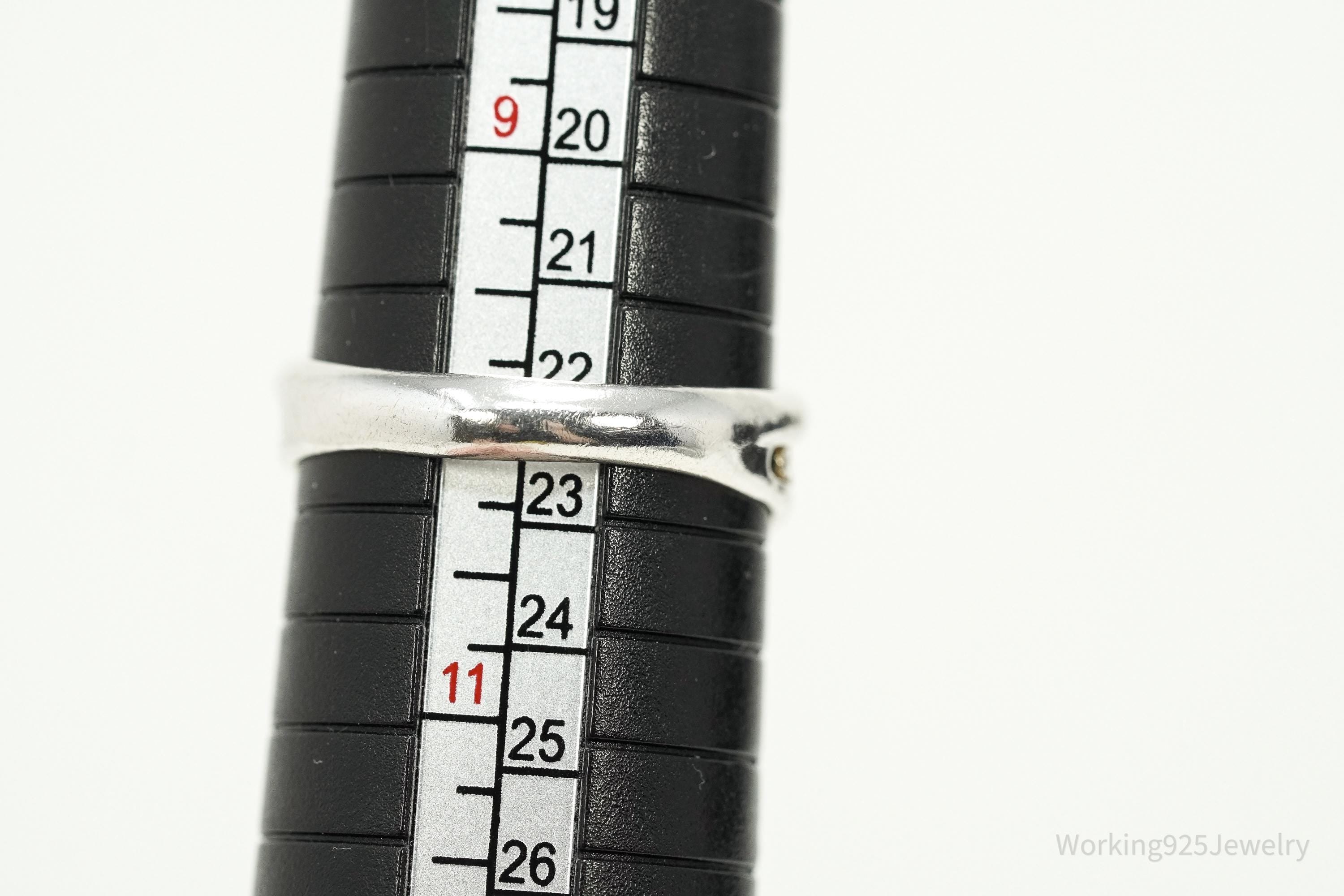 Vintage Gold Washed Scrolls Sterling Silver Ring - Size 10