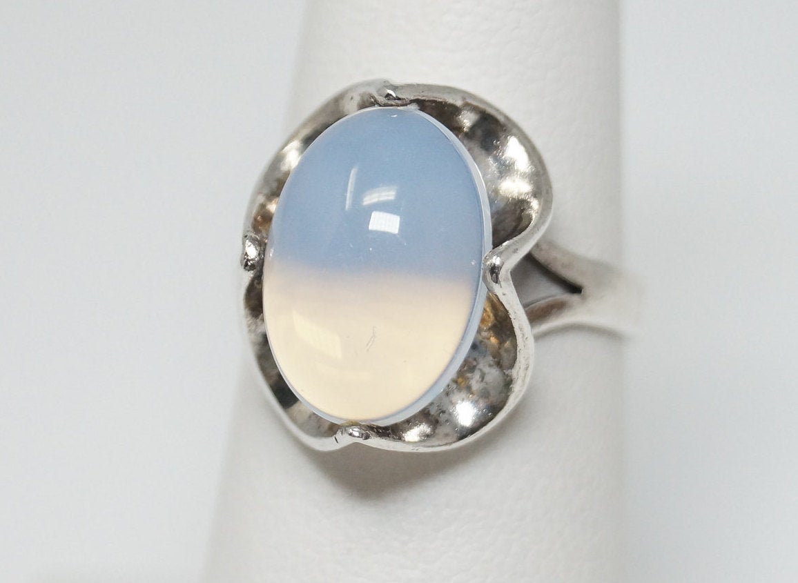 Vintage Opalite Southwestern Sterling Silver Ring - Sz 6.25