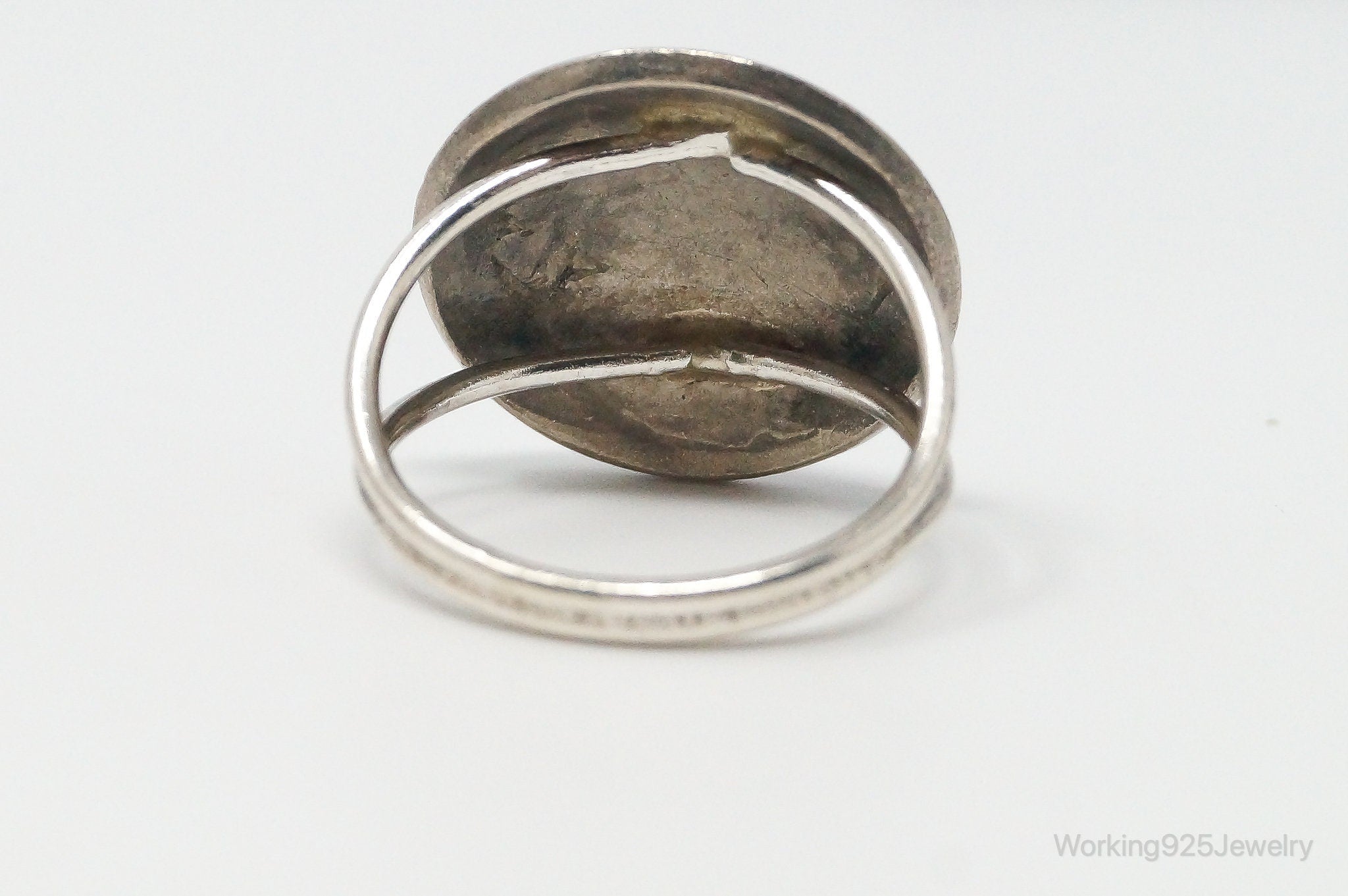 Vintage Buffalo Nickel Coin Sterling Silver Ring - Size 8.5