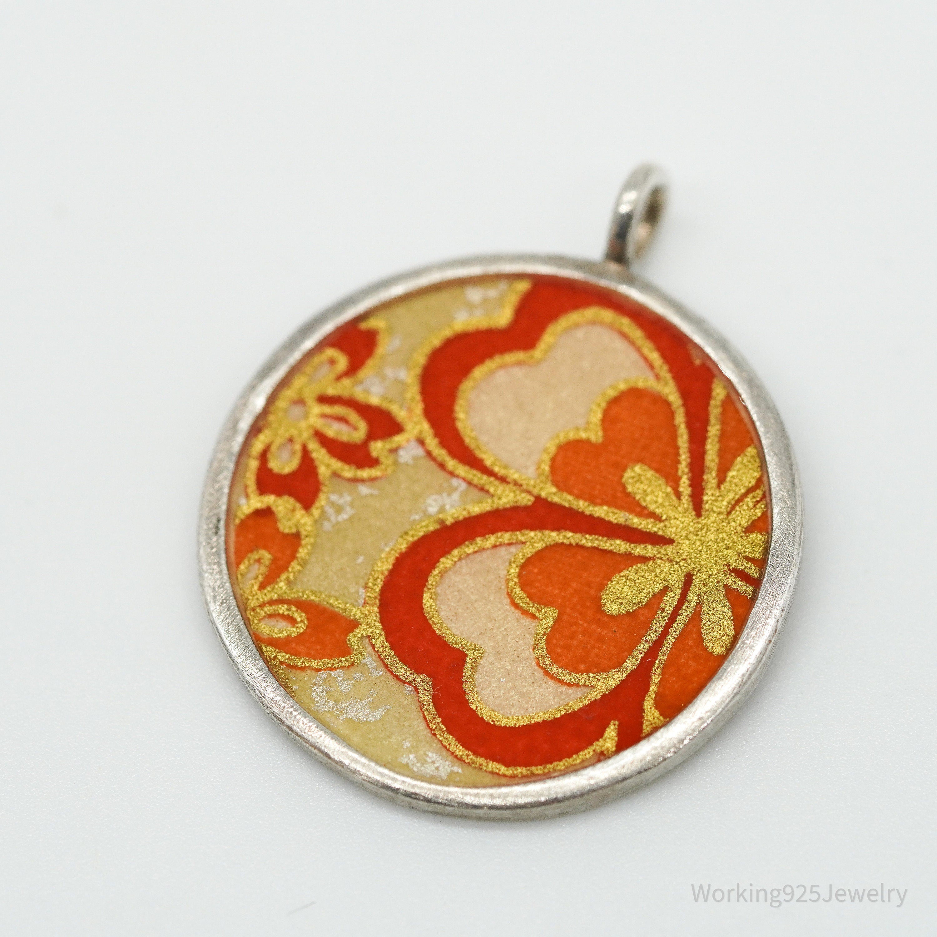 Vintage Designer S. Fleming Flowers Sterling Silver Necklace Pendant