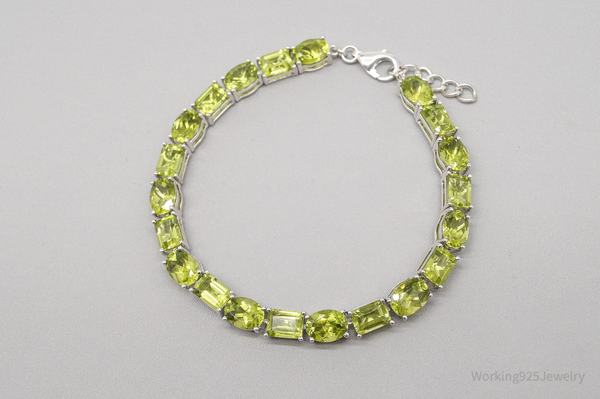 QVC HT Green Peridot Sterling Silver Bracelet - 8.25"