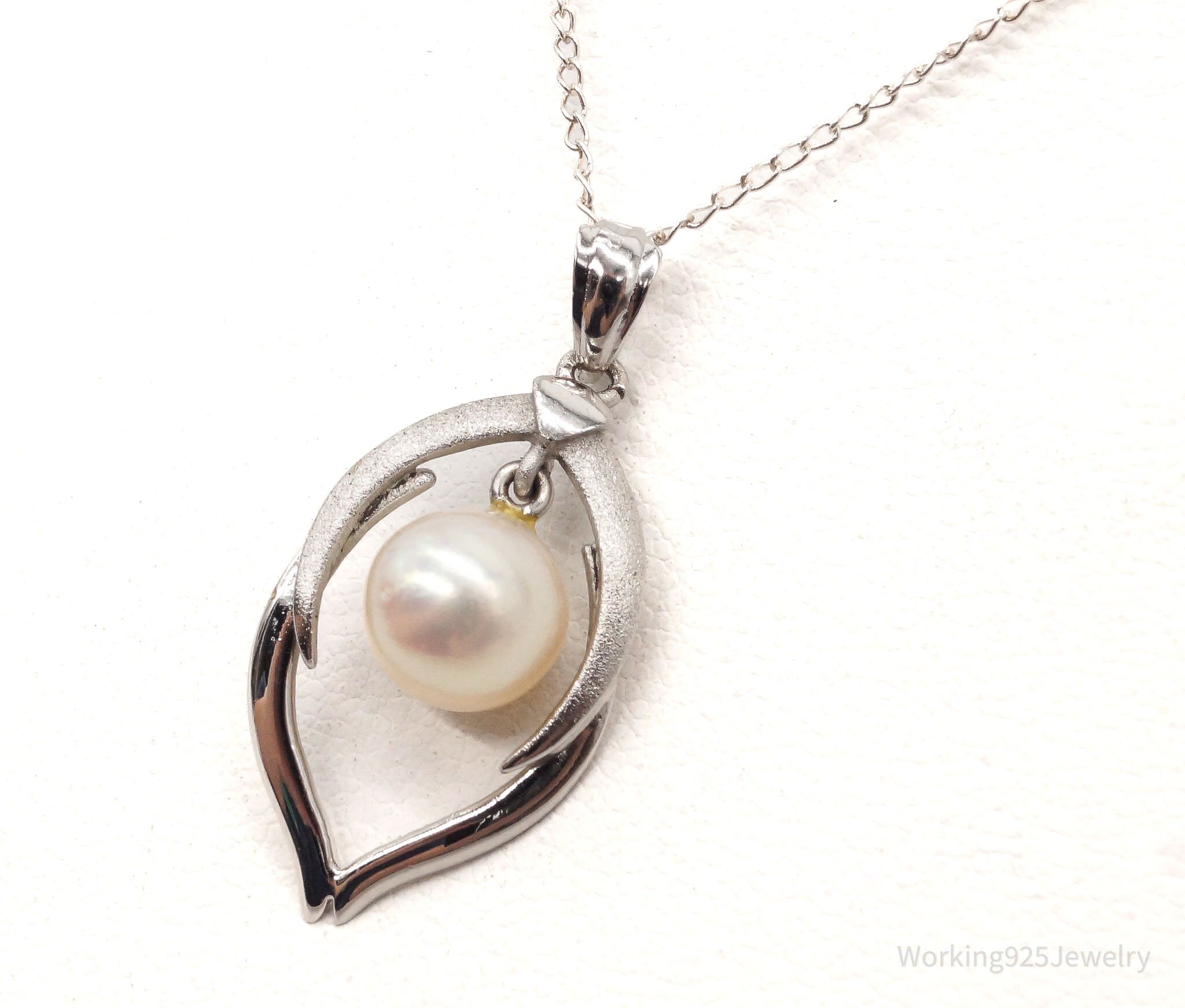 Vintage Pearl Sterling Silver Necklace