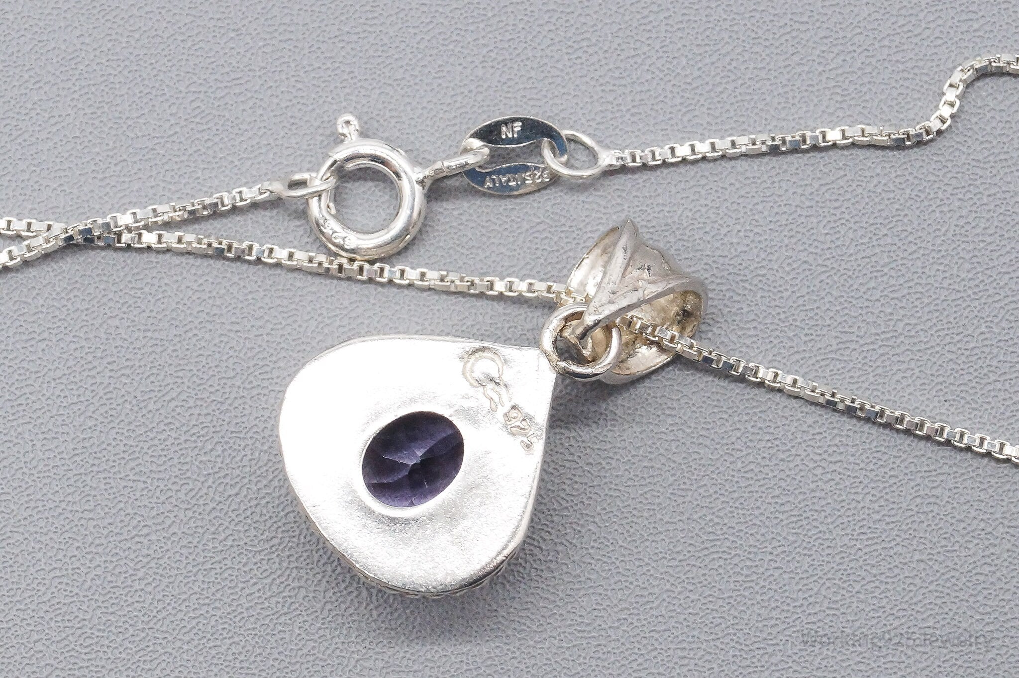 Vintage Amethyst Sterling Silver Necklace 18"