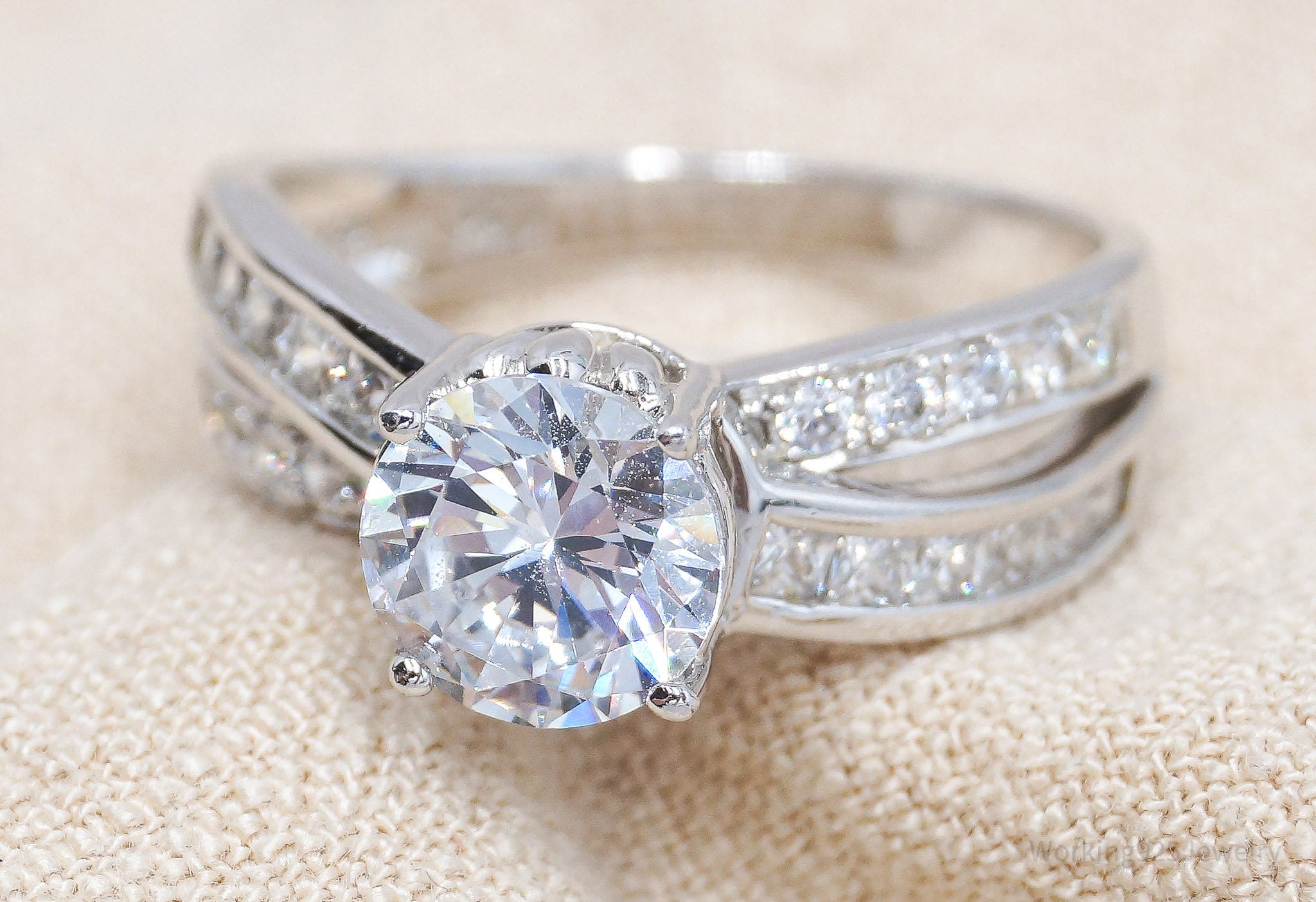 JTV PAJ Cubic Zirconia Sterling Silver Ring - Size 9.75