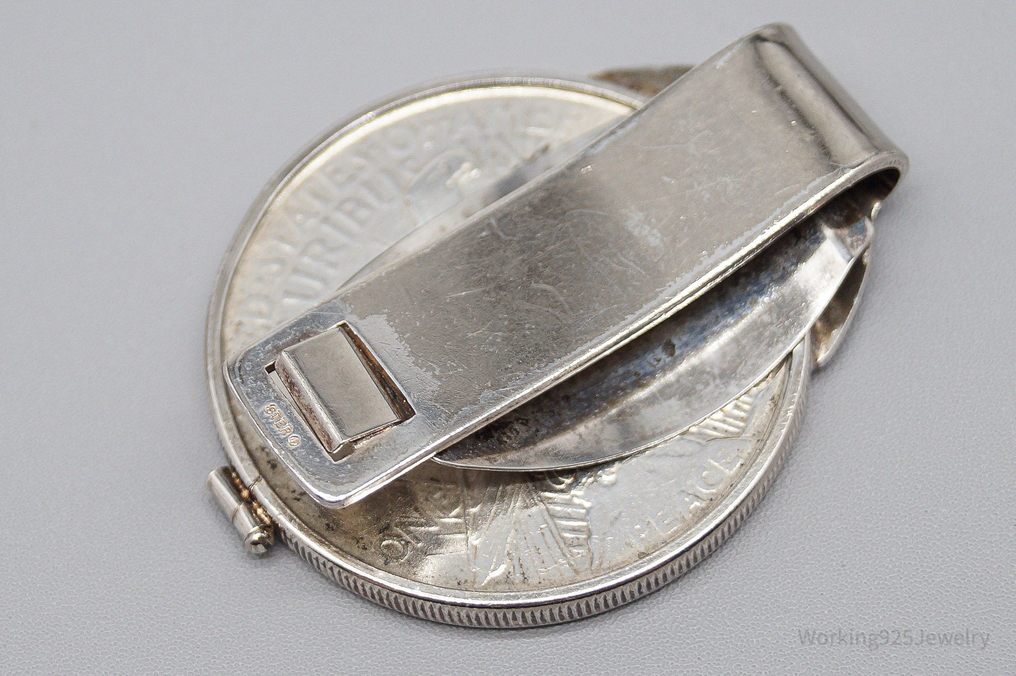 Antique 1922 Peace Silver Dollar Coin Sterling Silver Money Clip