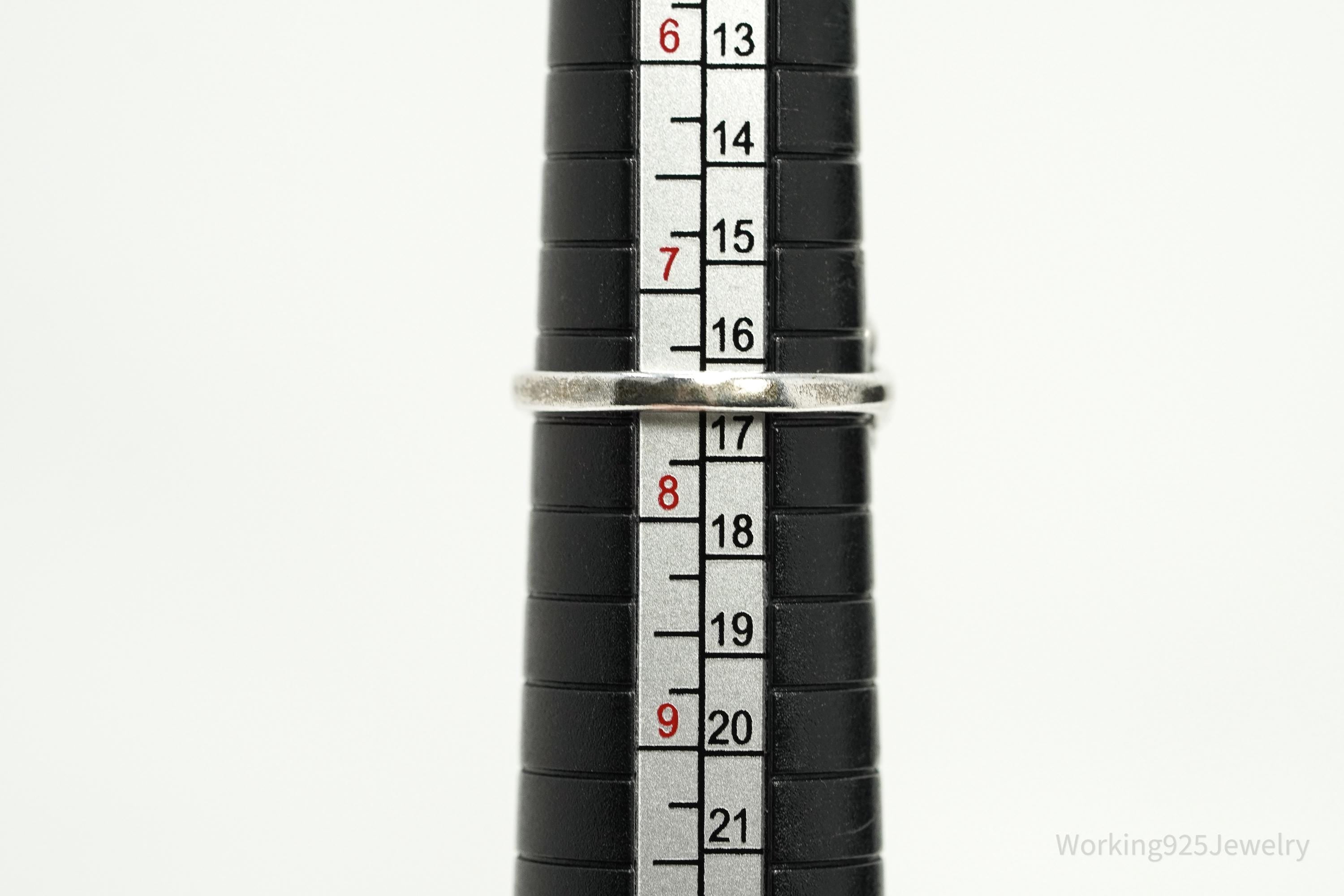 Vintage Designer Kabana Black Onyx Sterling Silver Ring - Size 7.5