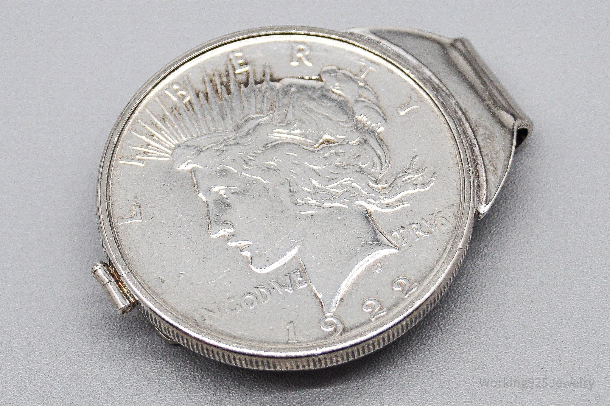 Antique 1922 Peace Silver Dollar Coin Sterling Silver Money Clip