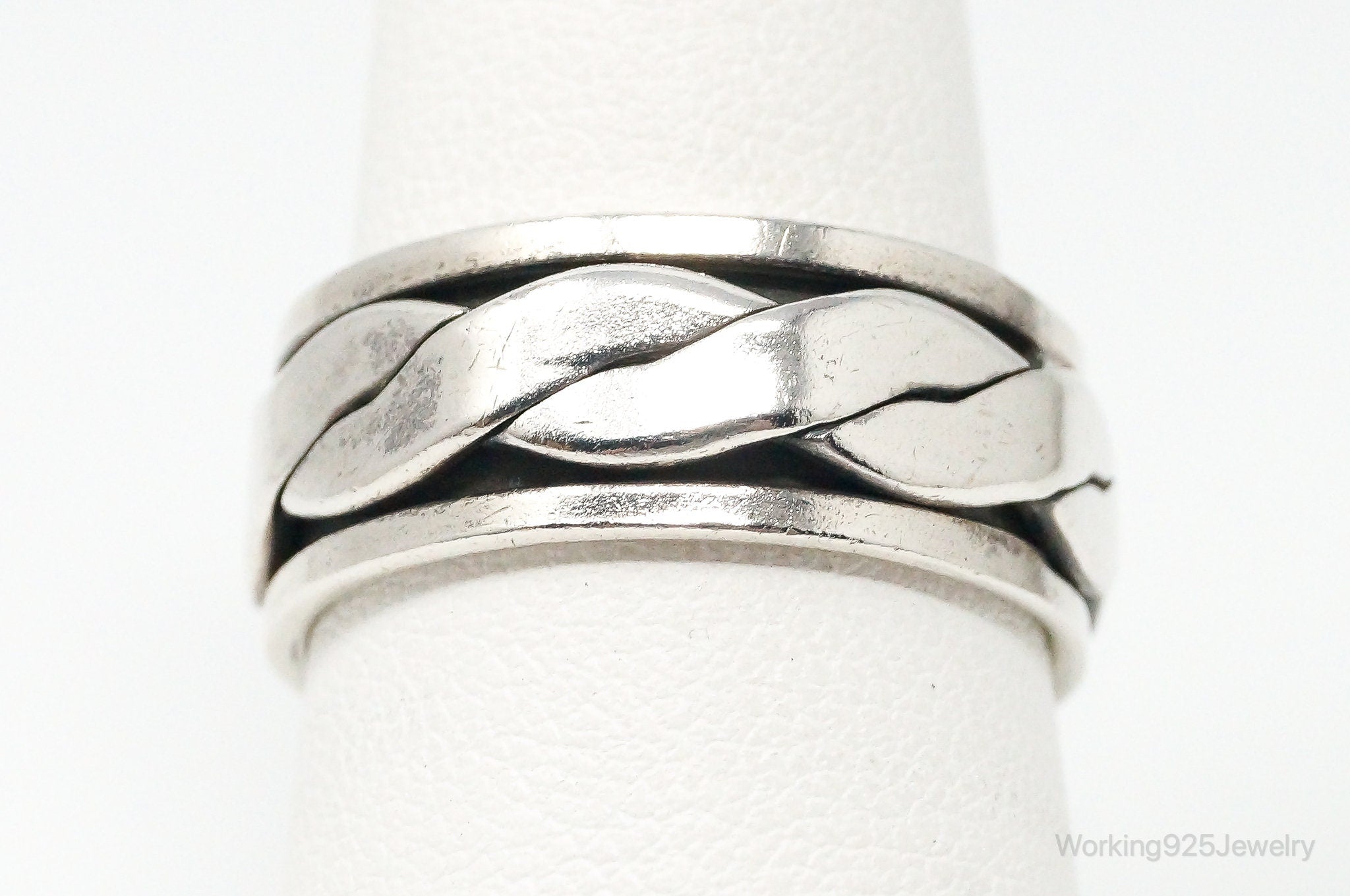 Vintage Spinner Spinning Cable Twist Sterling Silver Band Ring Size 8.75