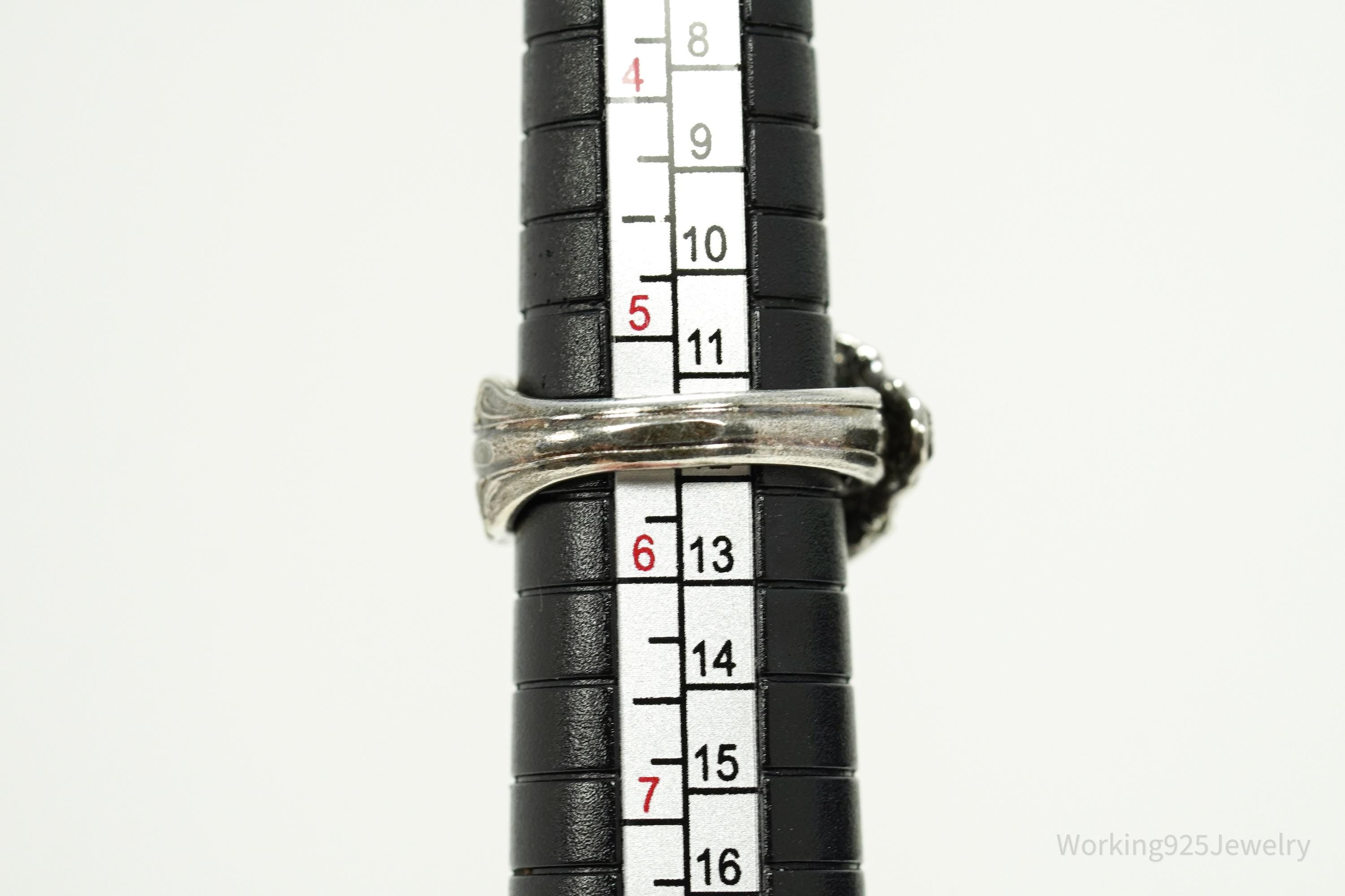 Antique Oneida "Community" Sterling Silver Floral Pattern Spoon Ring - Size 5.5