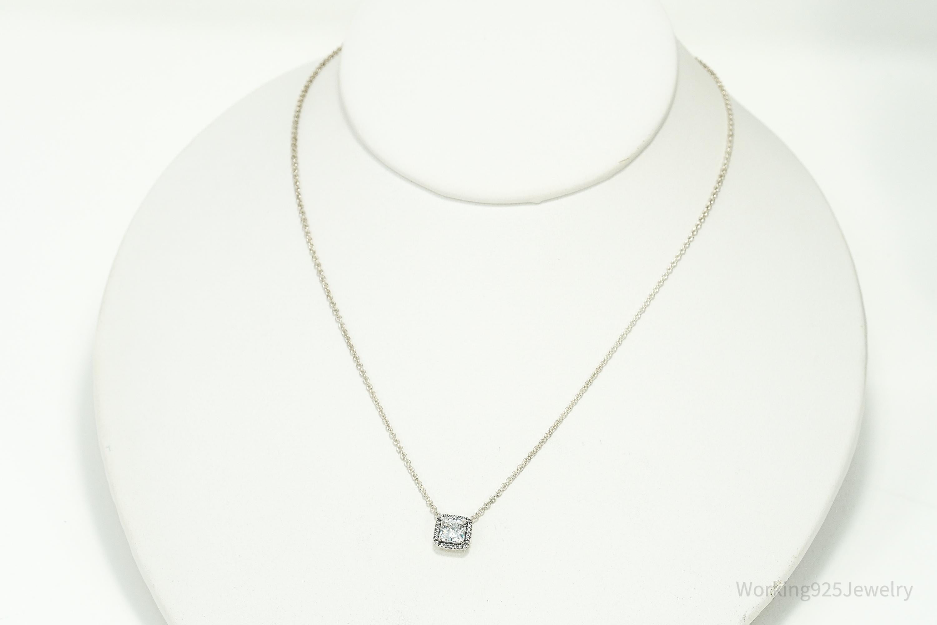 Designer Pandora Cubic Zirconia Sterling Silver Necklace - 19"