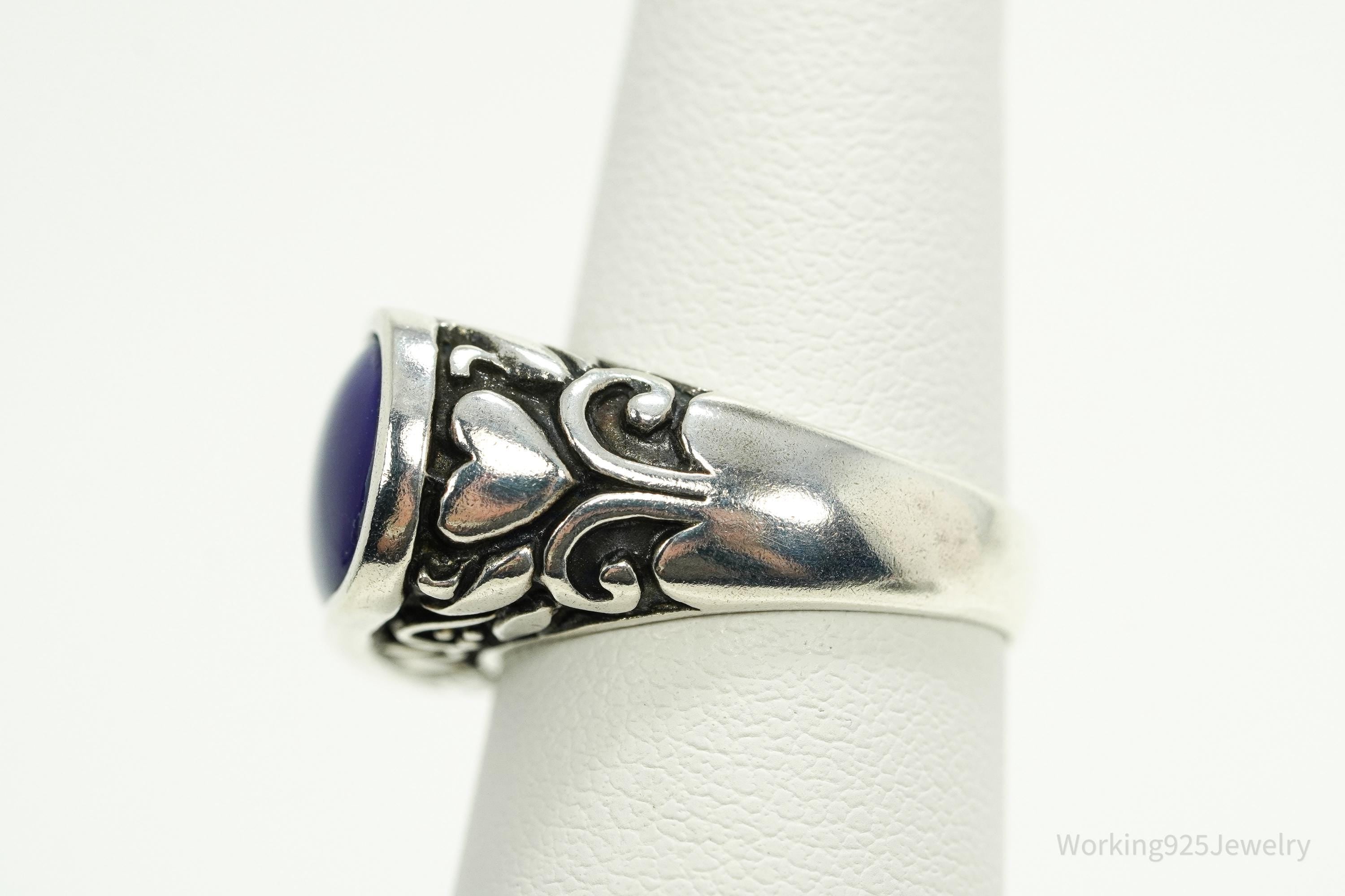 Vintage Lapis Lazuli Sterling Silver Ring - Size 6