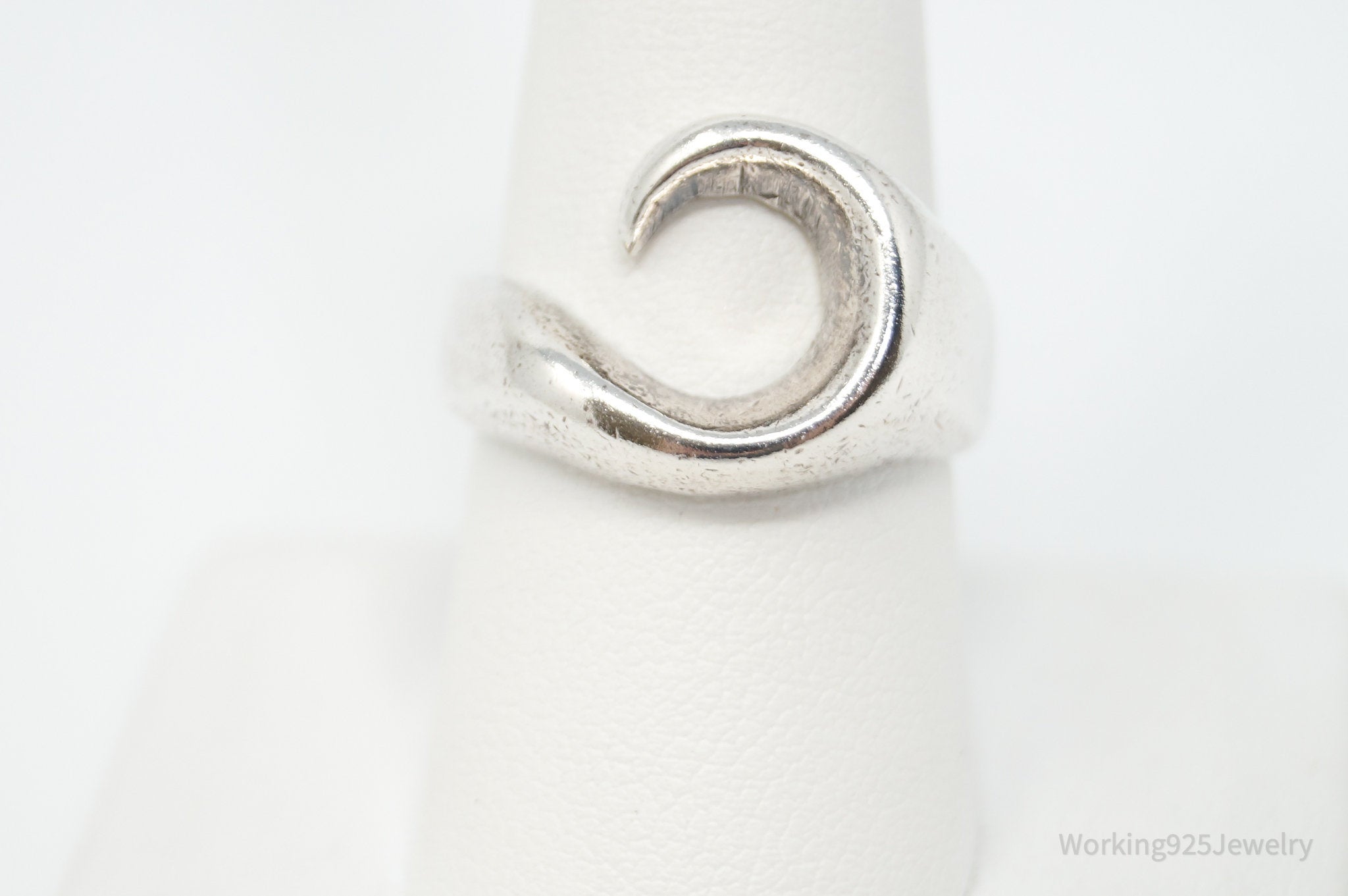 Vintage Mexico Modern Swirl Sterling Silver Ring - Size 9