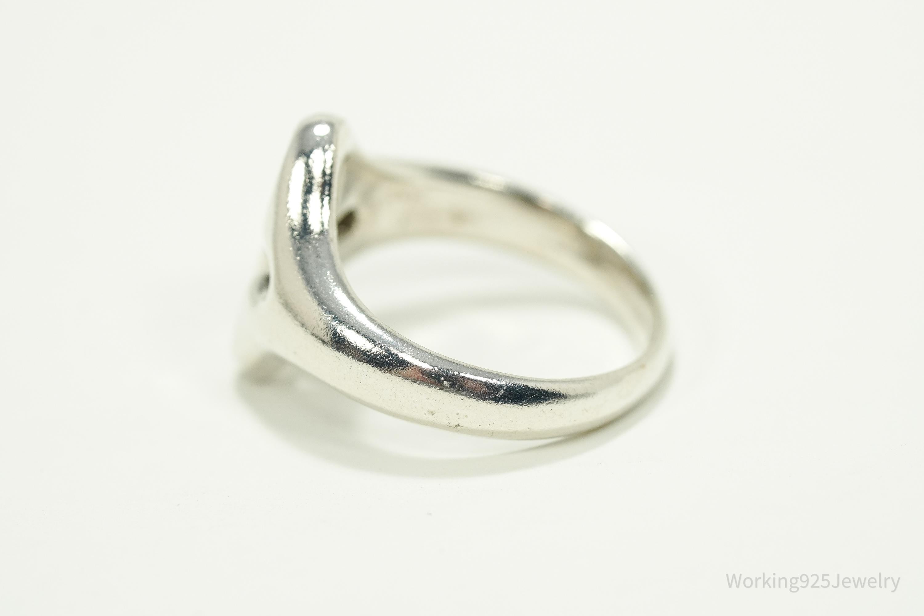 Vintage Silver Cross Cut Out Band Ring - Size 5