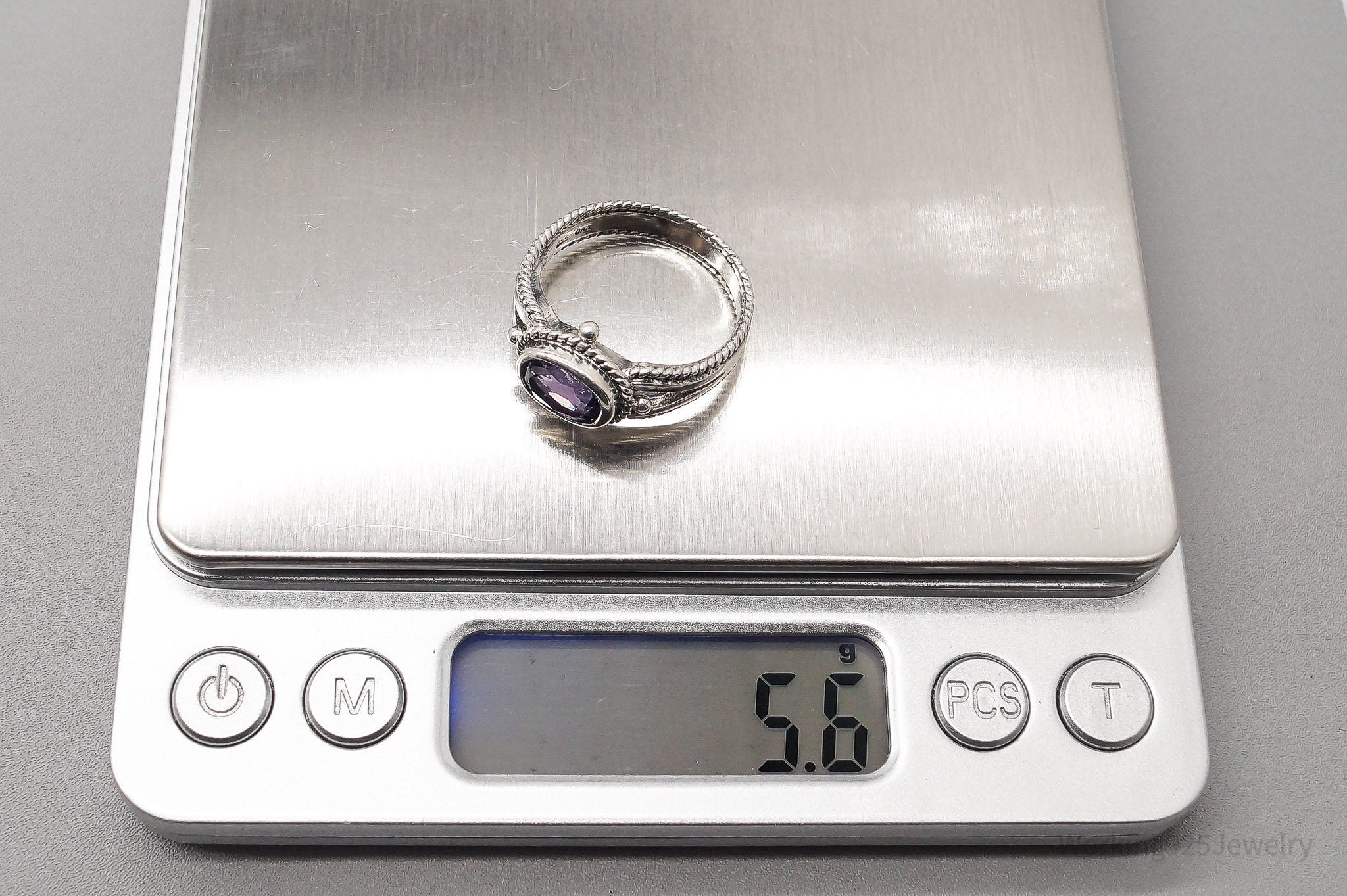 Vintage Amethyst Sterling Silver Ring - Size 10