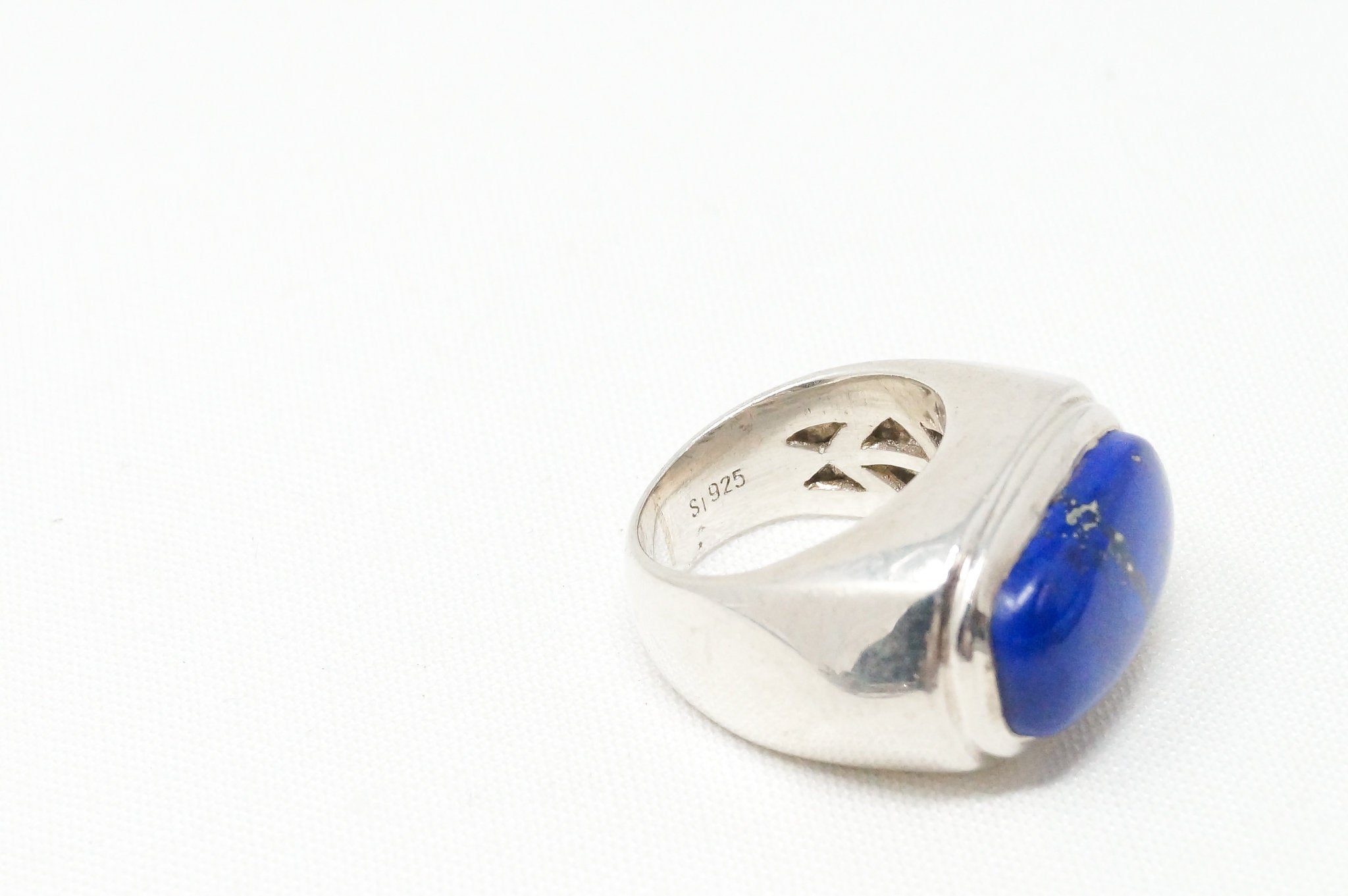 Large Vintage Southwestern SI Lapis Lazuli Sterling Silver Ring Sz 6