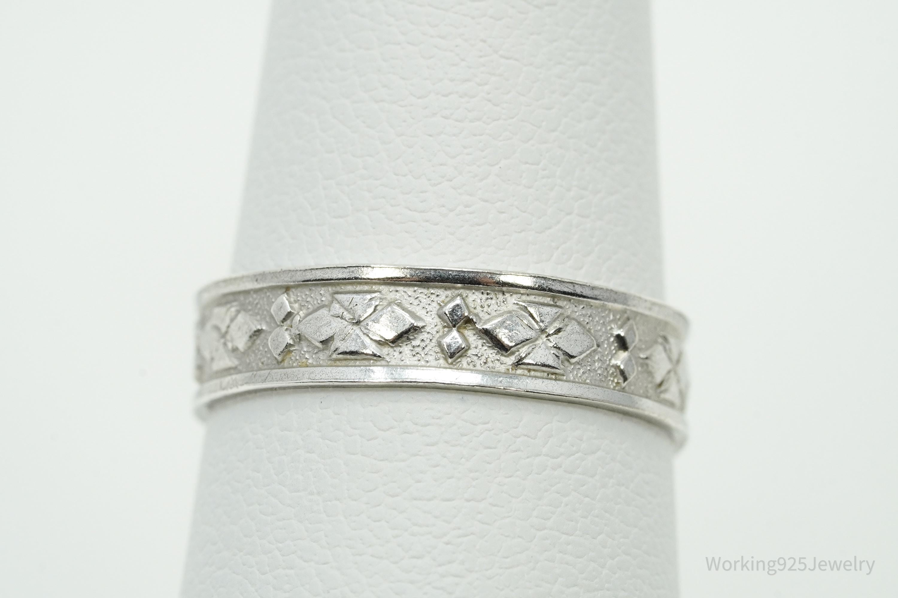 Vintage Native American Sterling Silver Band Ring - Size 6