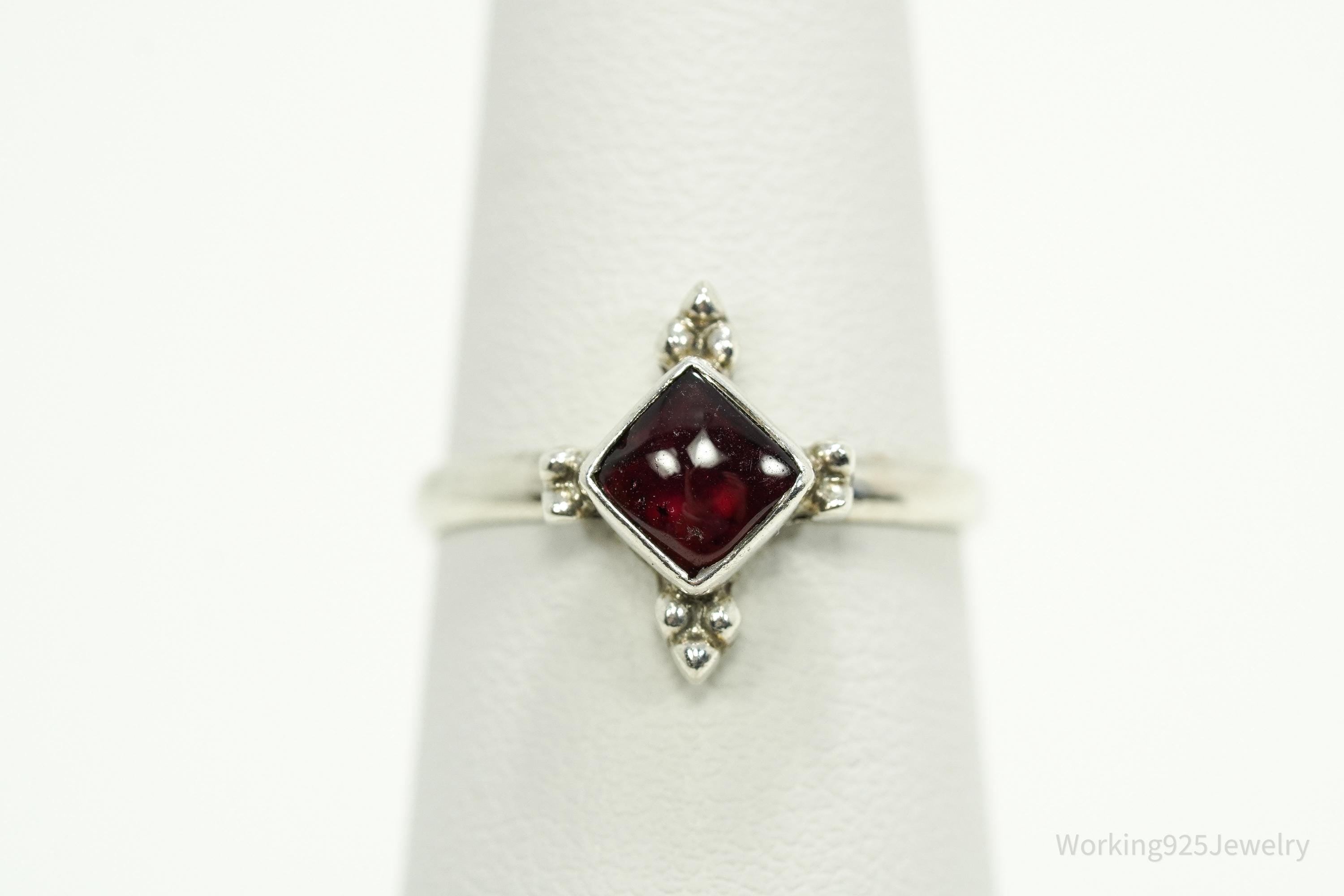 Vintage Rhodolite Garnet Sterling Silver Ring - Size 6.5