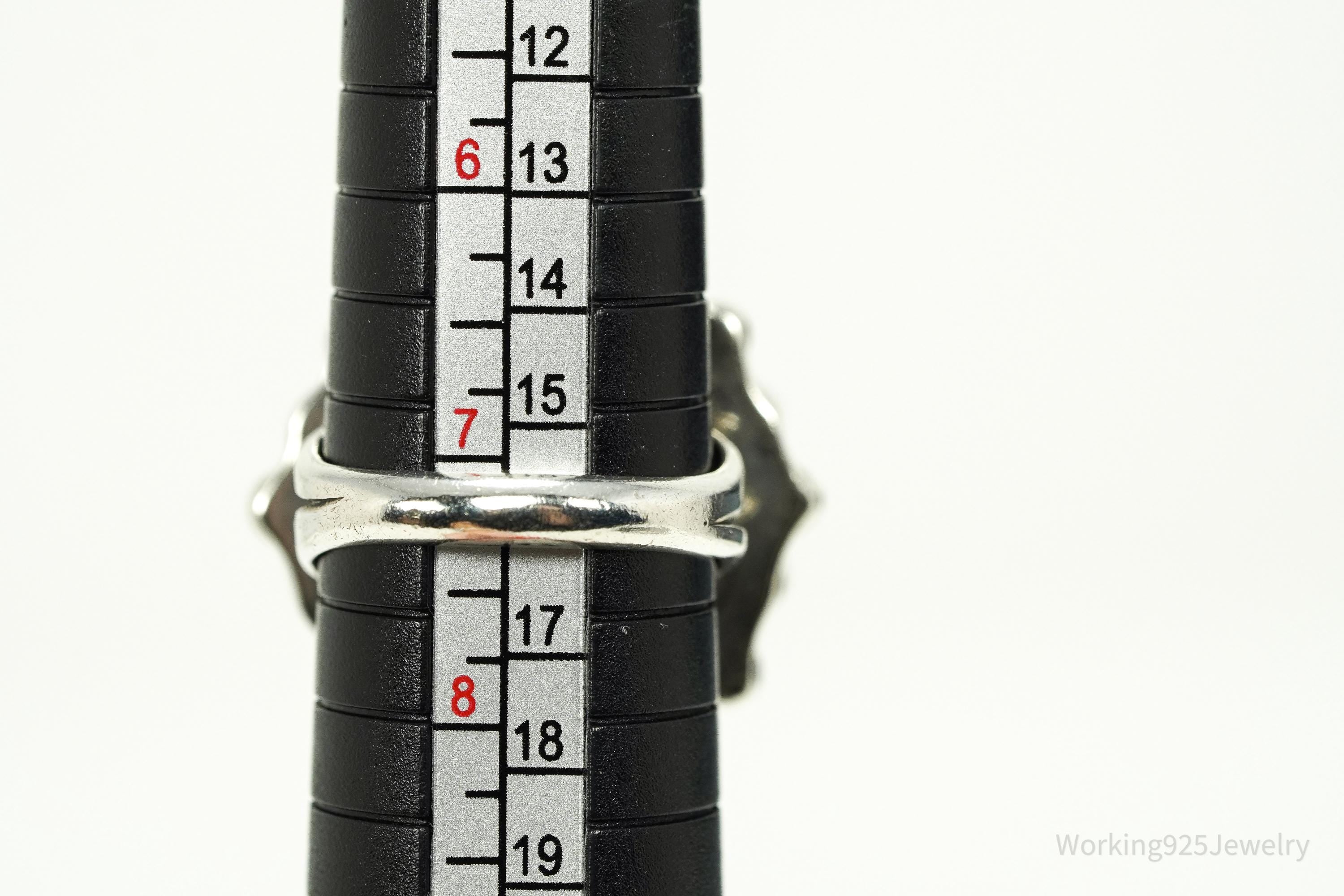 Vintage Handmade Native American Turquoise Unsigned Silver Ring - Size 7.25