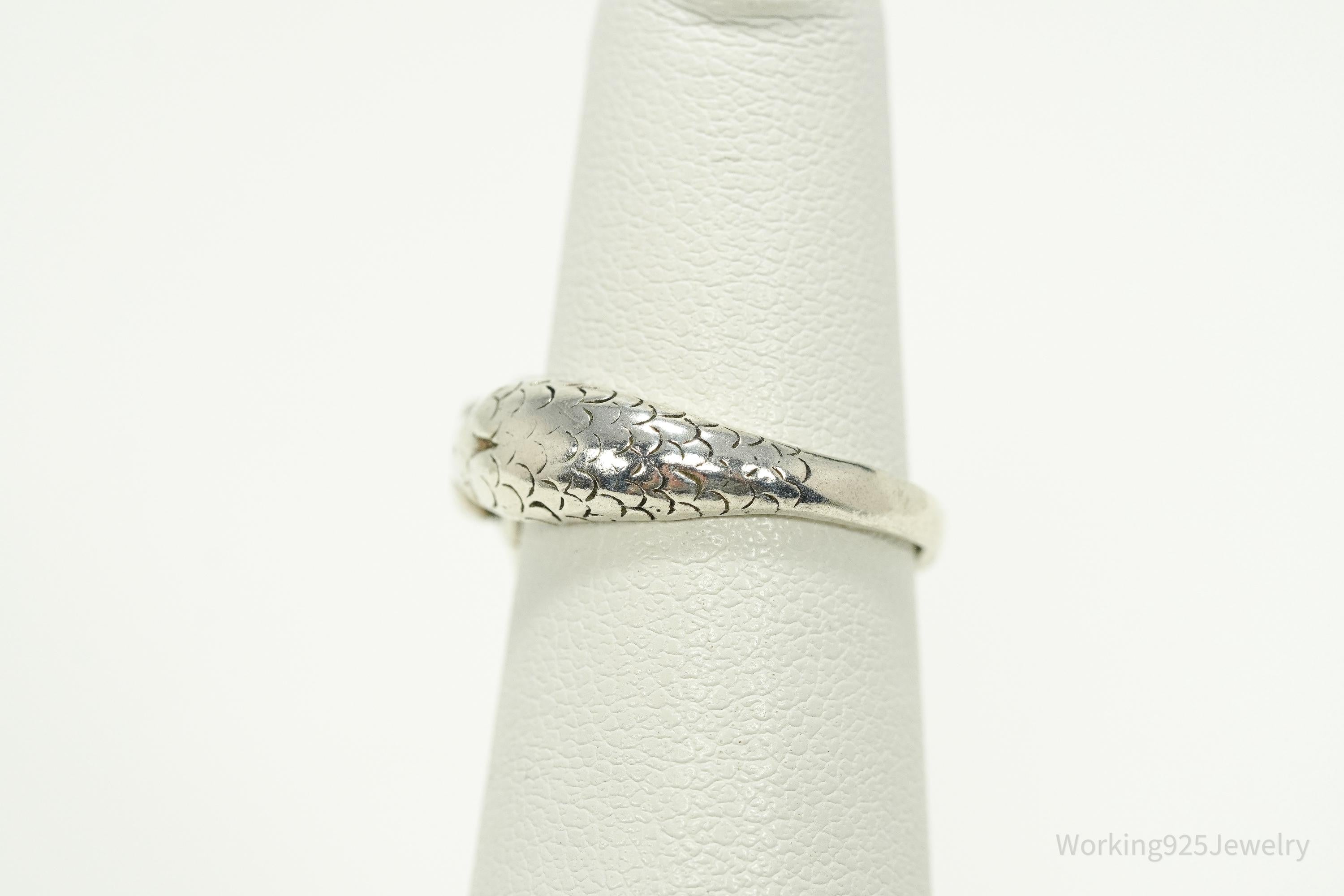 Vintage Wrapped Mermaid Sterling Silver Ring - Size 5.25