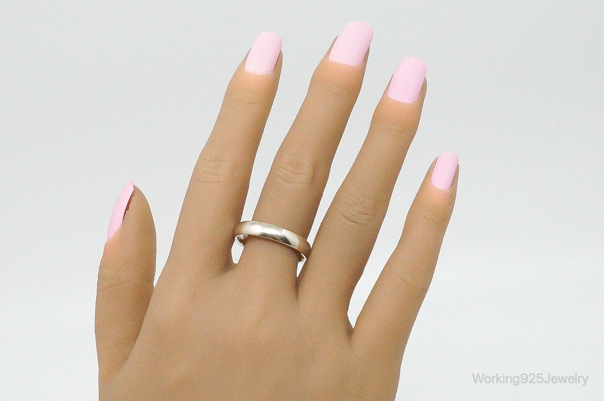 Vintage 18K Gold Sterling Silver Band Ring Size 11