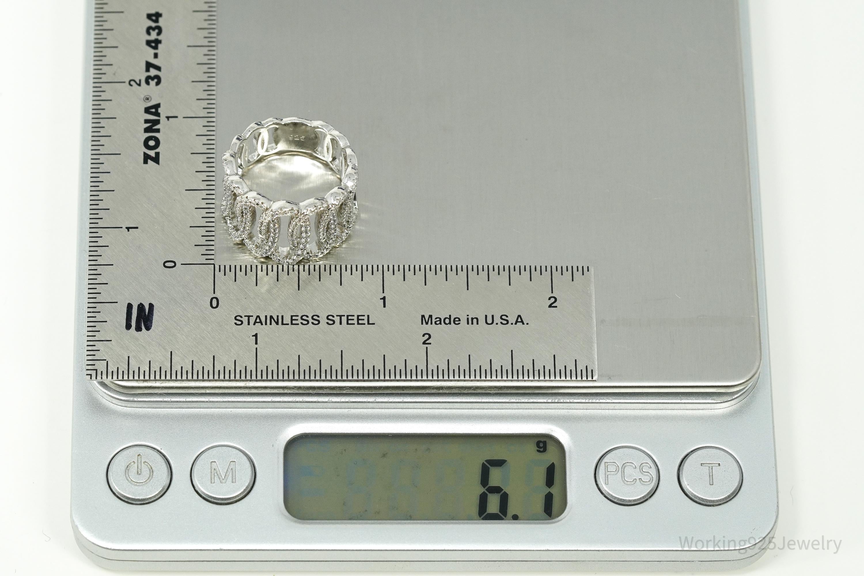 Vintage Cubic Zirconia Sterling Silver Ring - Size 6