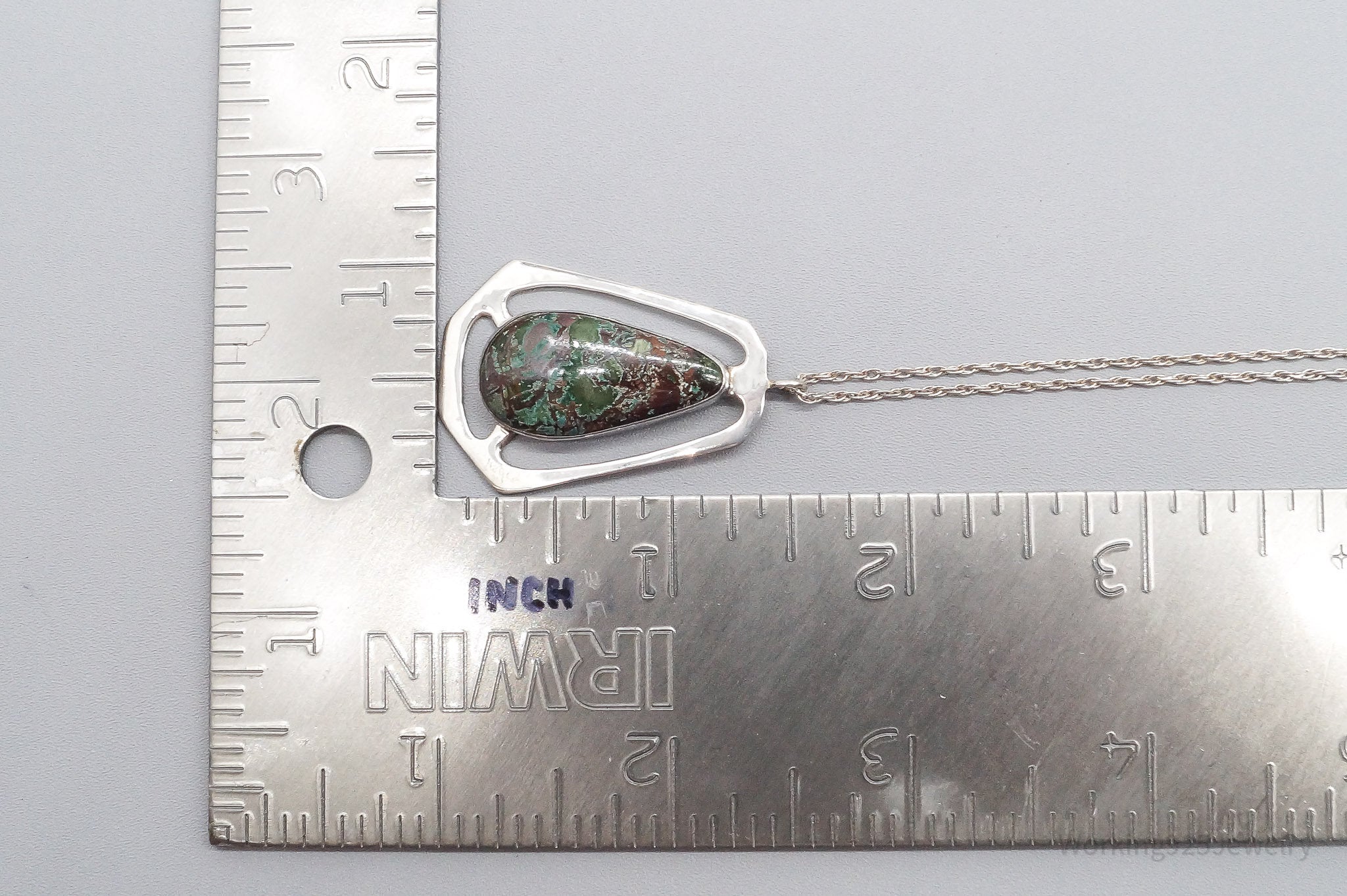 Antique Turquoise Sterling Silver Necklace 24"