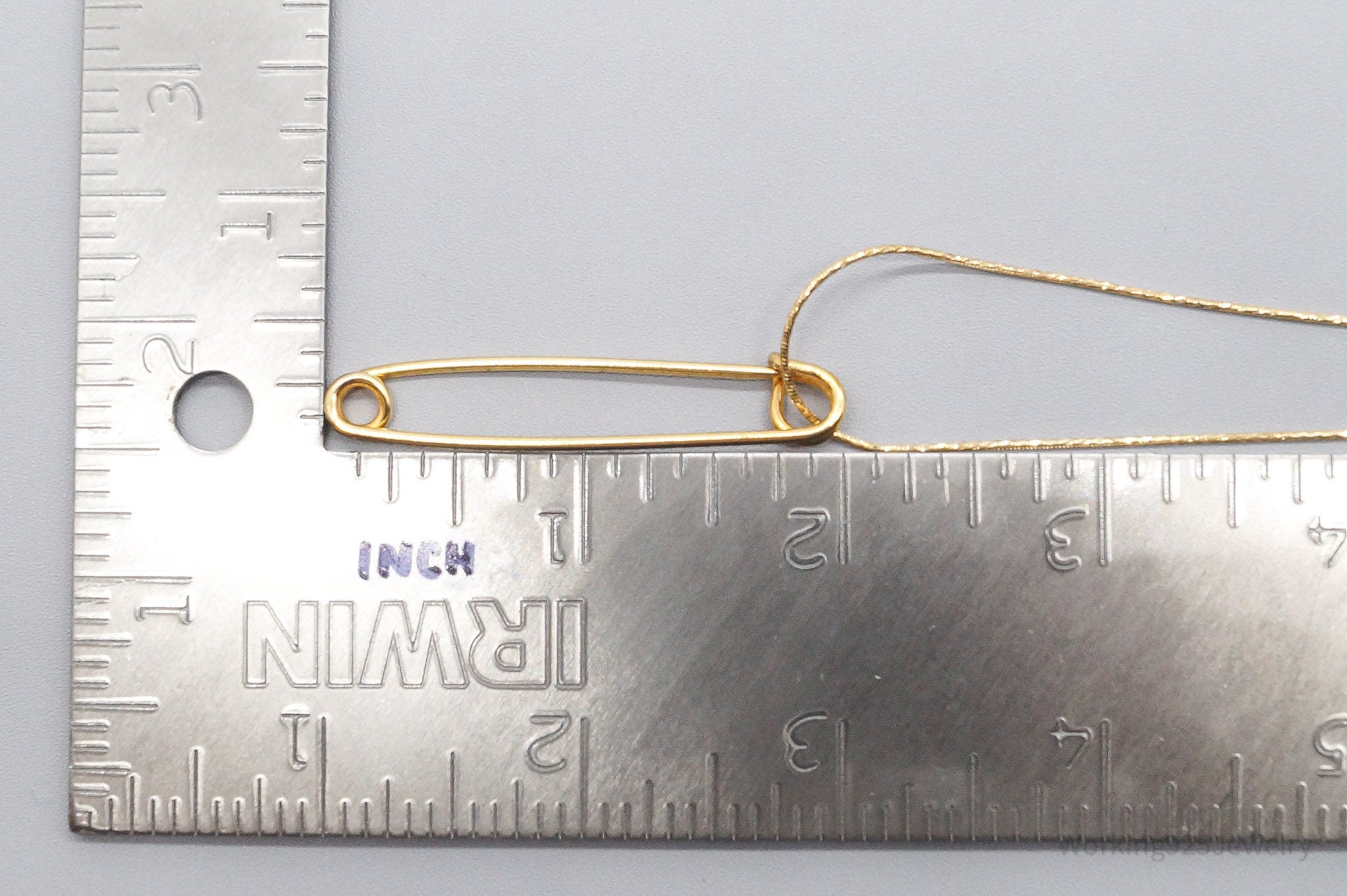 Vintage Safety Pin Gold Vermeil Sterling Silver Necklace 22"
