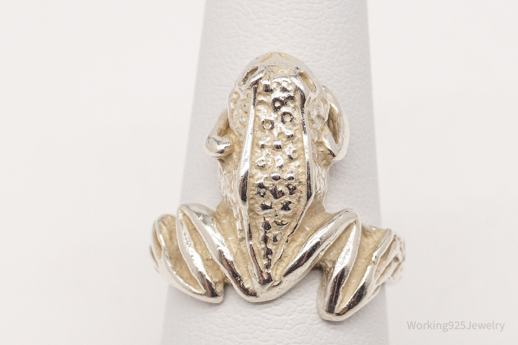 Vintage Frog Sterling Silver Ring - Size 6.25