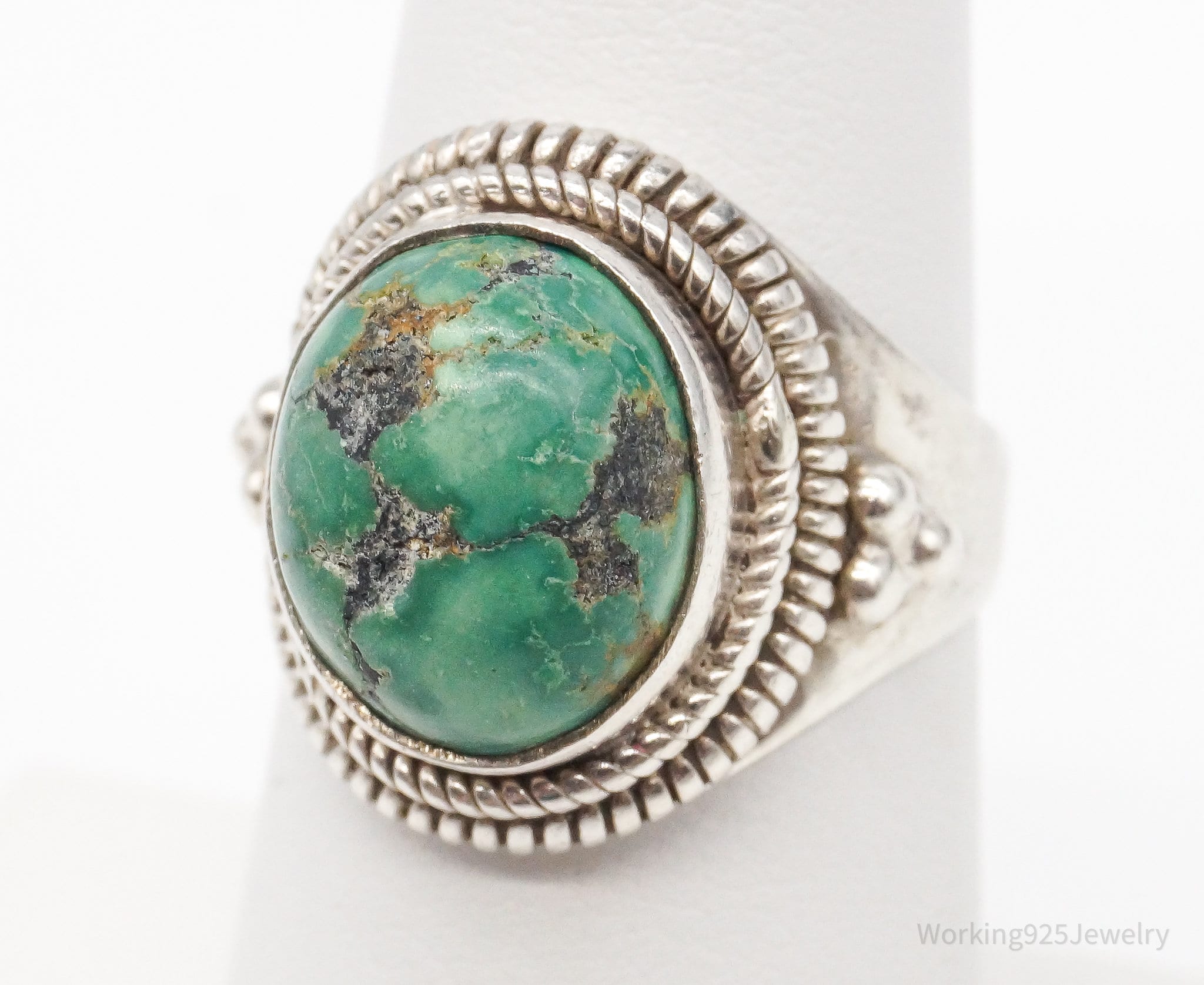 Vintage Turquoise Sterling Silver Ring - Size 6.25