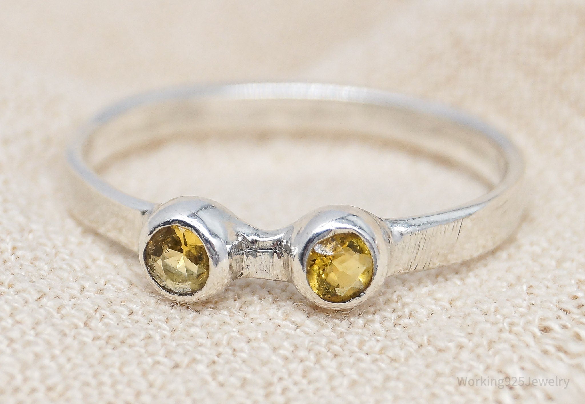 Vintage Citrine Sterling Silver Ring - Size 8