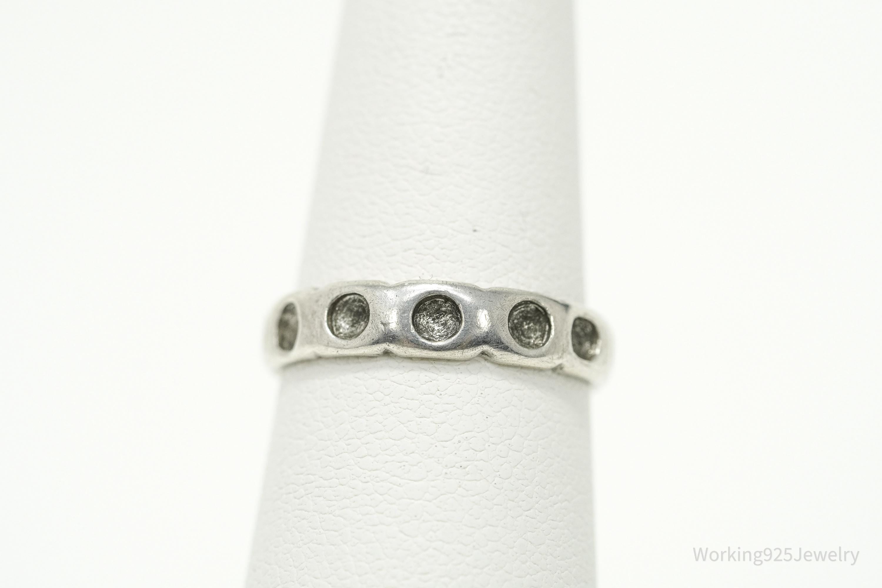 Antique Silver Band Ring - Size 5