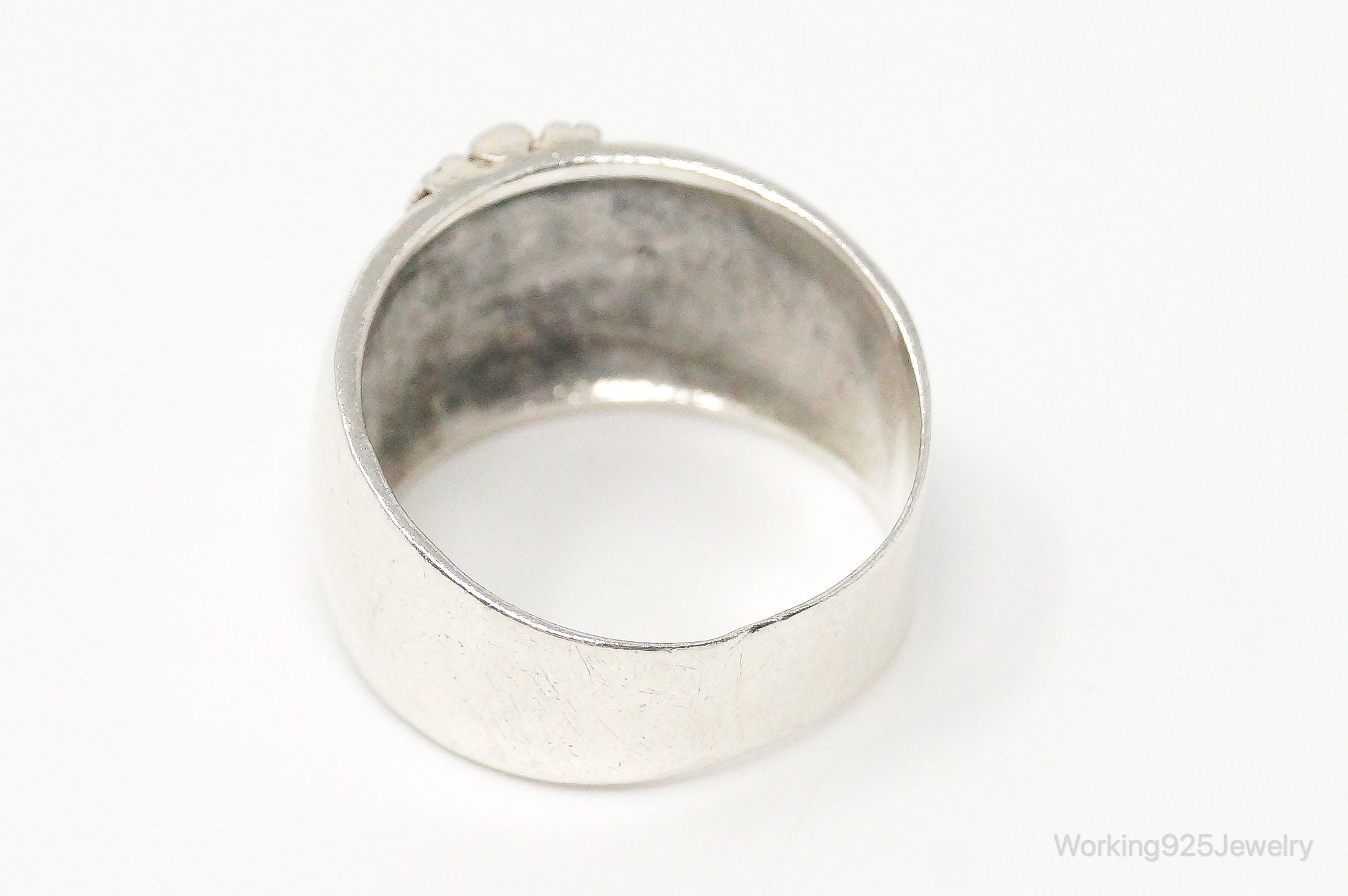 Vintage Thailand Sterling Silver Wide Ring - Size 8.5