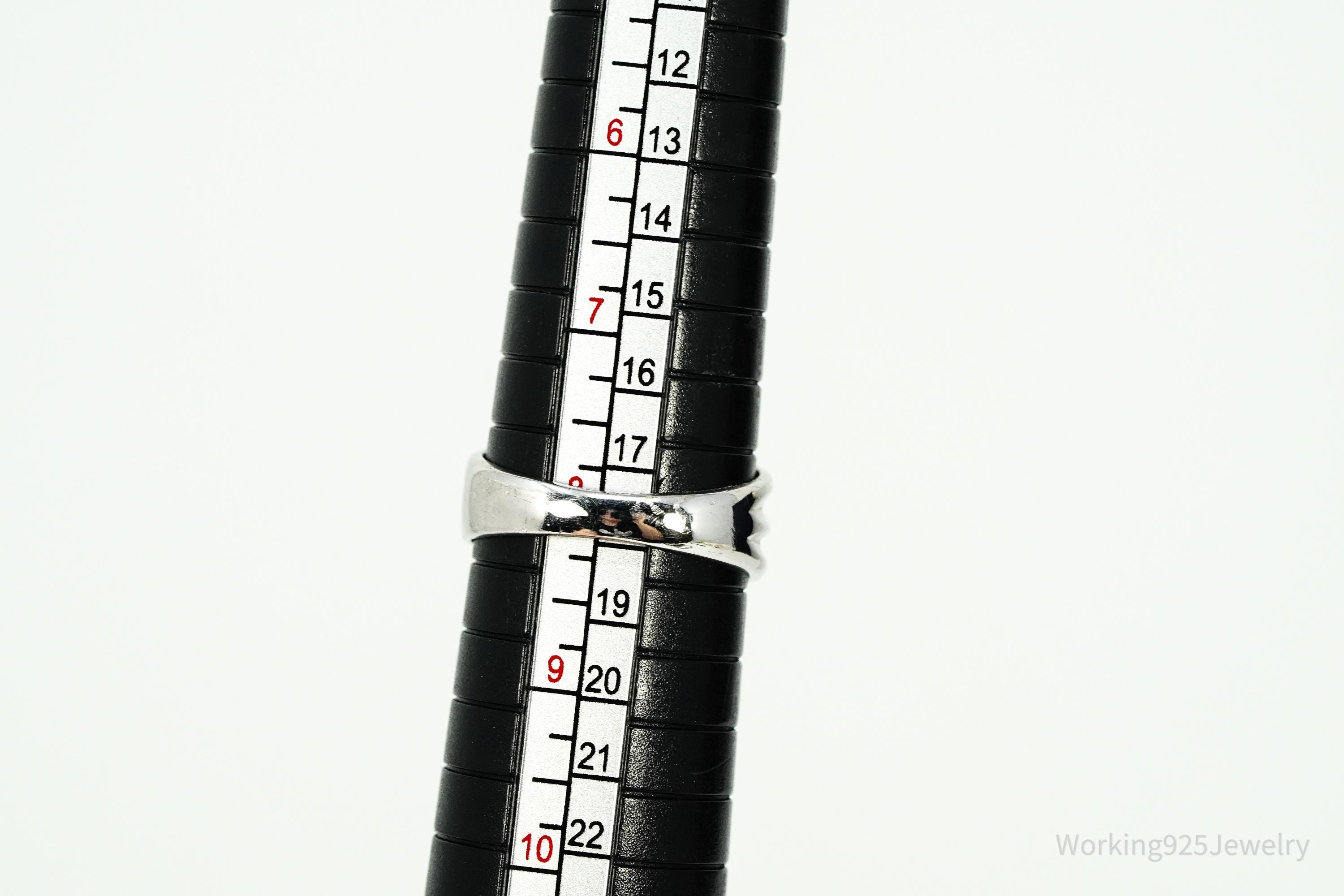 Vintage Cubic Zirconia Sterling Silver Ring Size 8