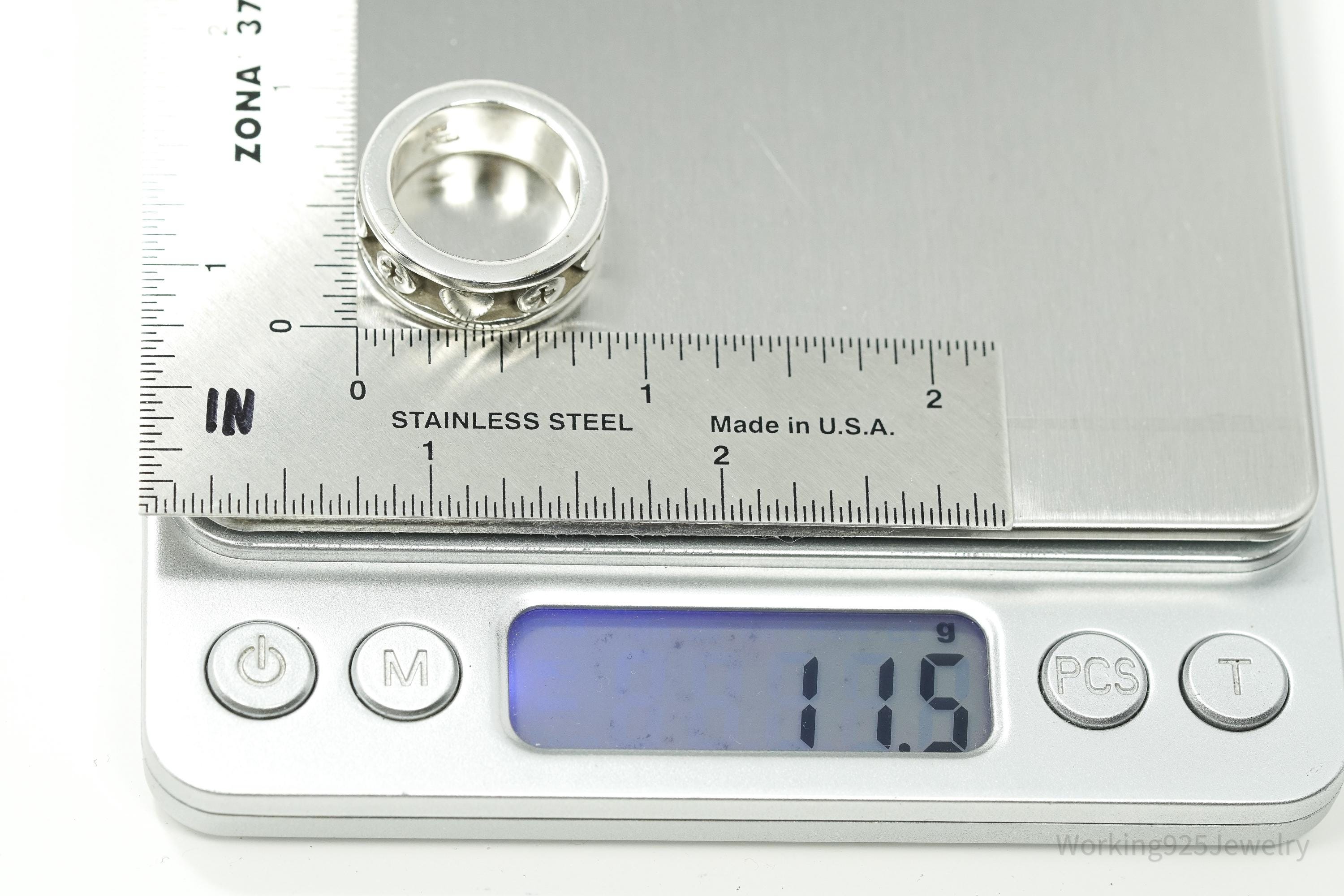 Vintage BSD Hearts & Crosses Sterling Silver Ring - Size 6