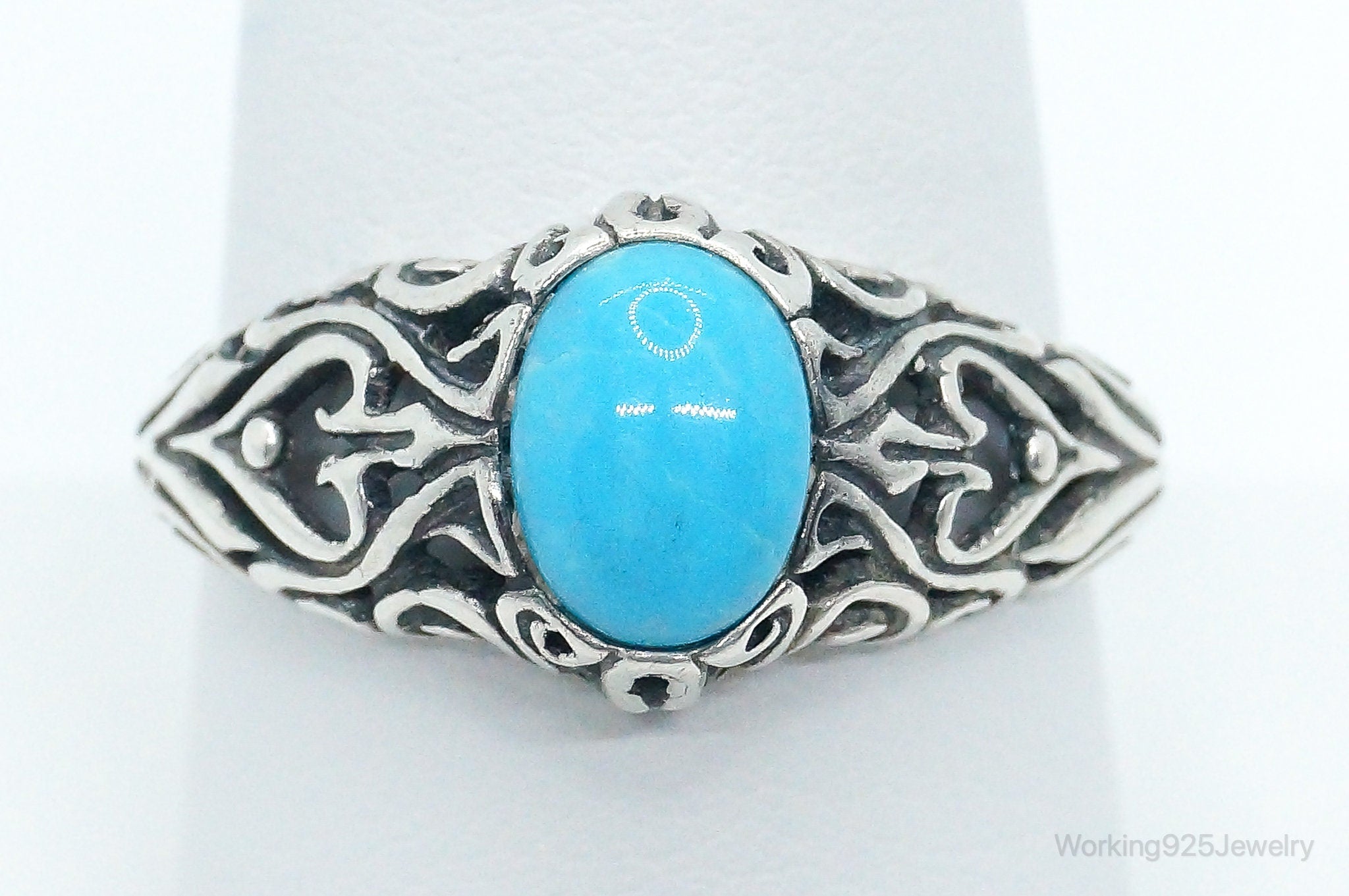 Vintage Turquoise Sterling Silver Ring - Size 9