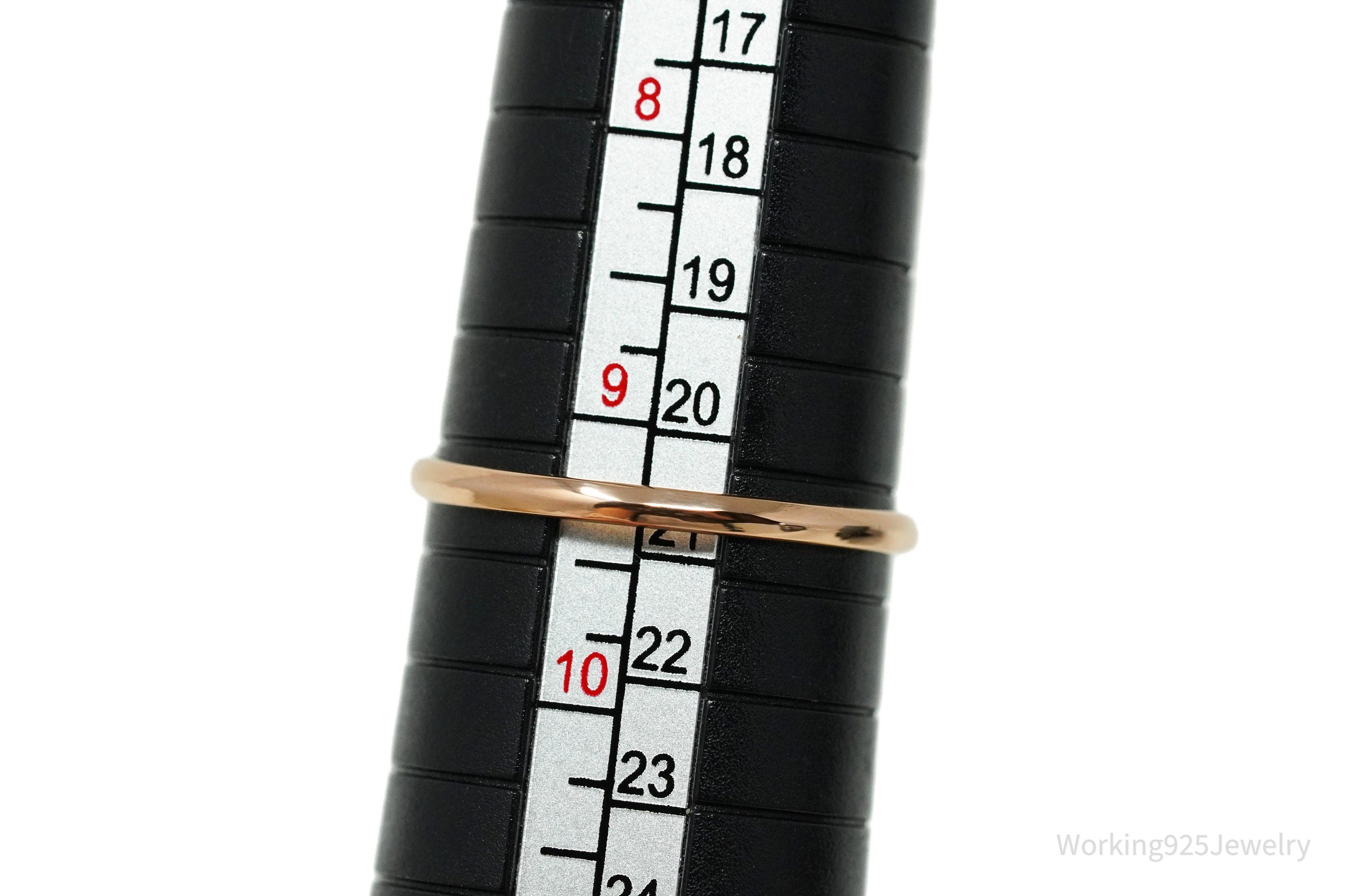 Antique 14K Rose Gold, Sterling Silver, & Diamond Ring - Size 9.25